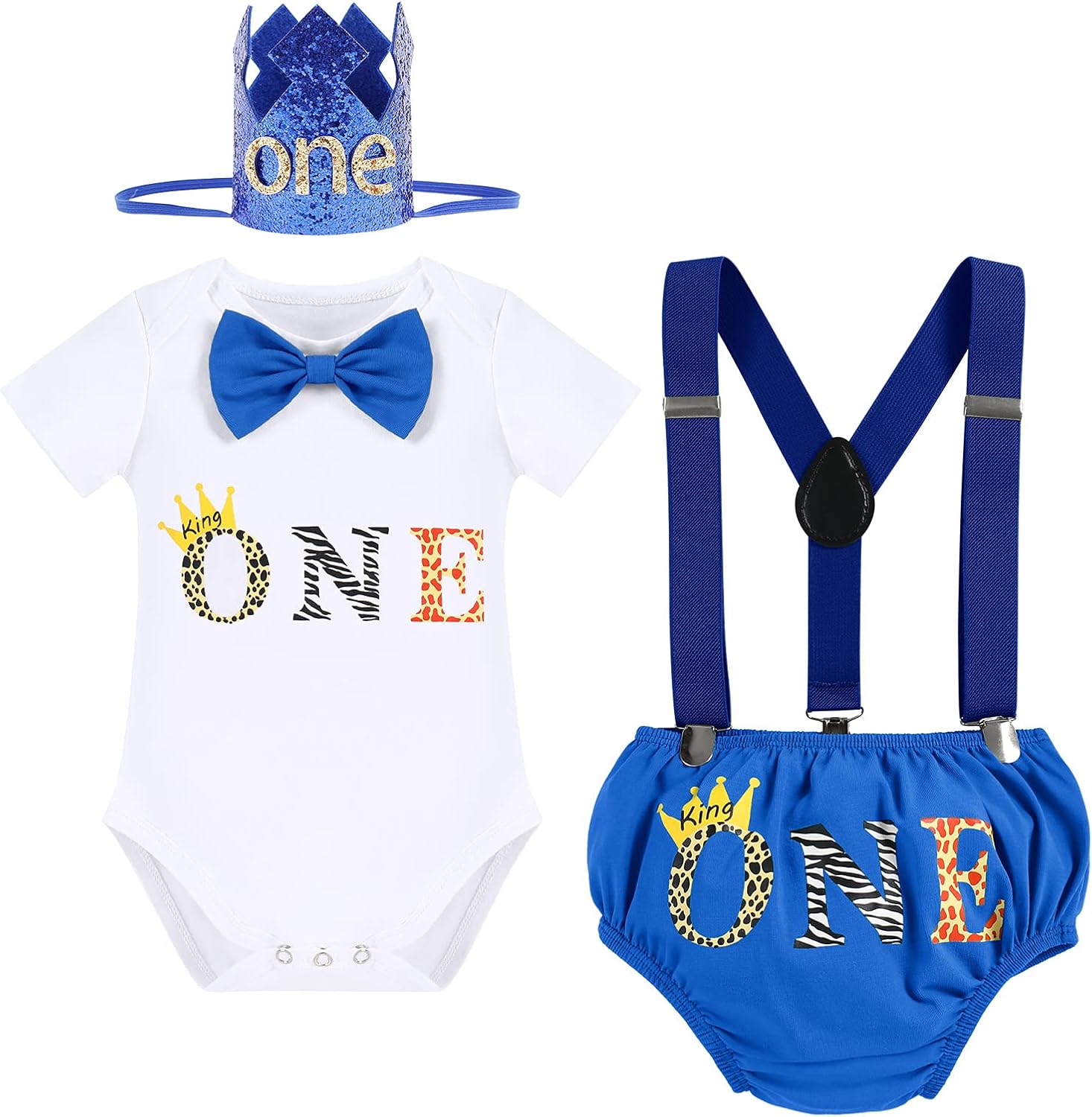 Chic Cake Smash Jungle Party Outfit for Baby Boy 1st Birthday