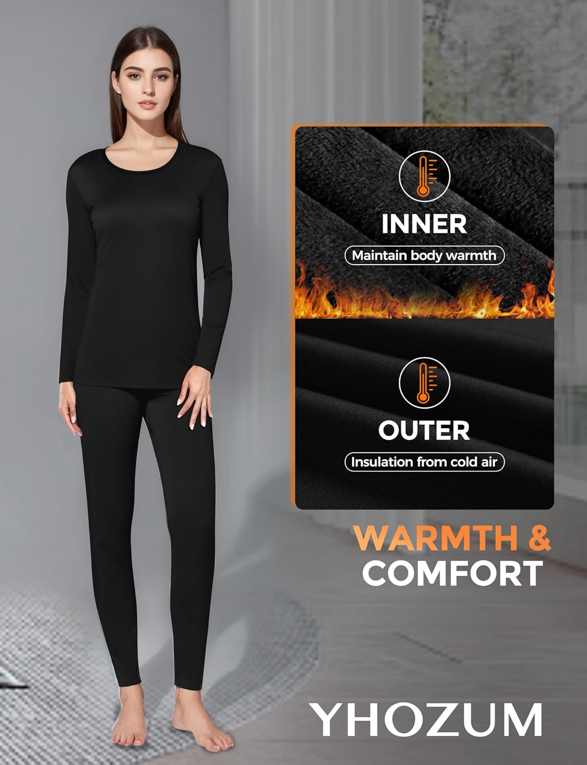 Comfortable Thermal Underwear Set for Women - Long Johns Base Layer