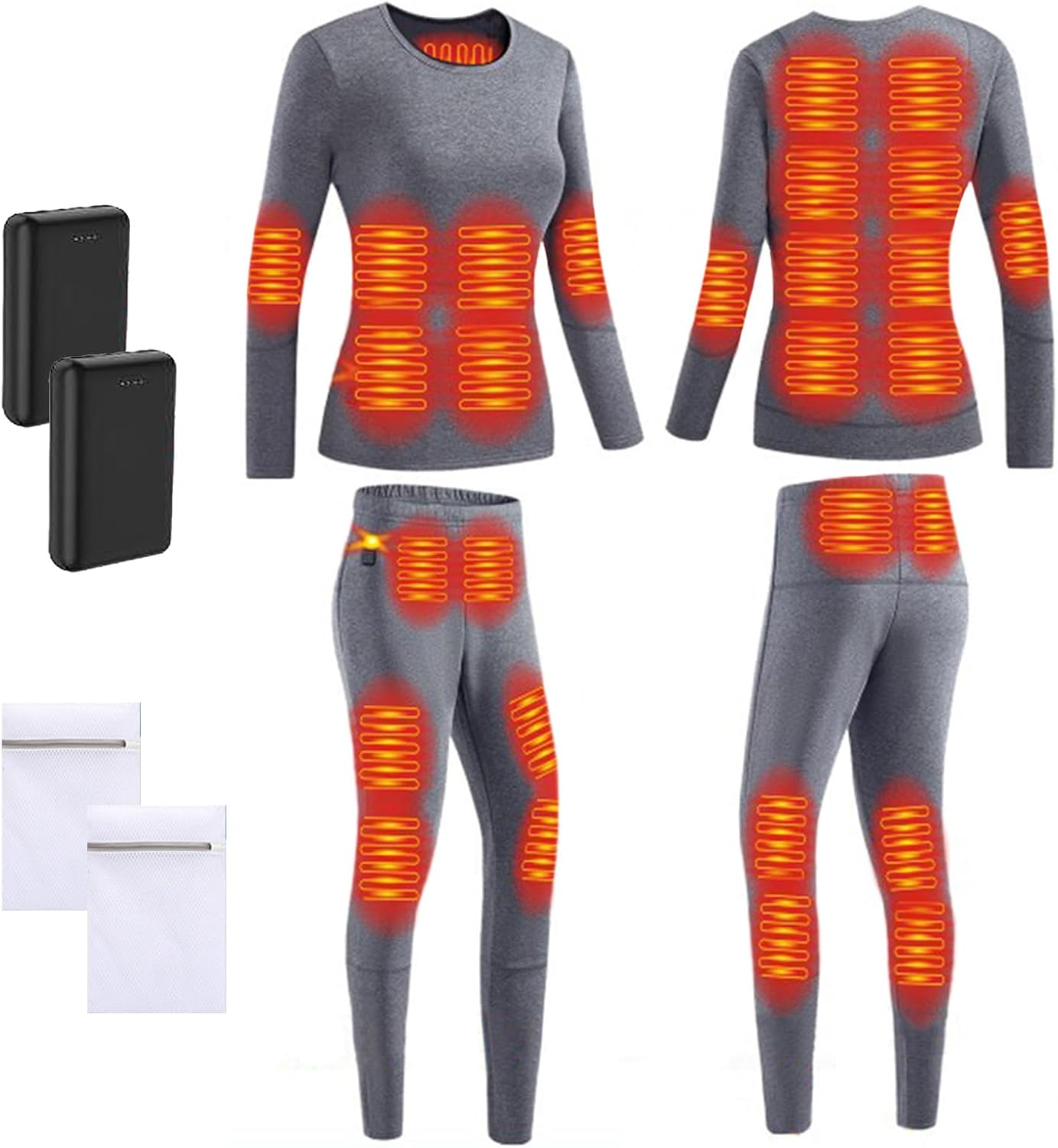 Womens Heated Underwear Set for Cold Weather