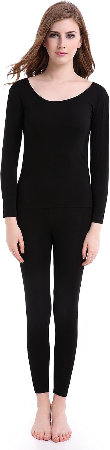 Thermal Underwear Womens Long - Scoop Neck Ultra - Thin Johns Set