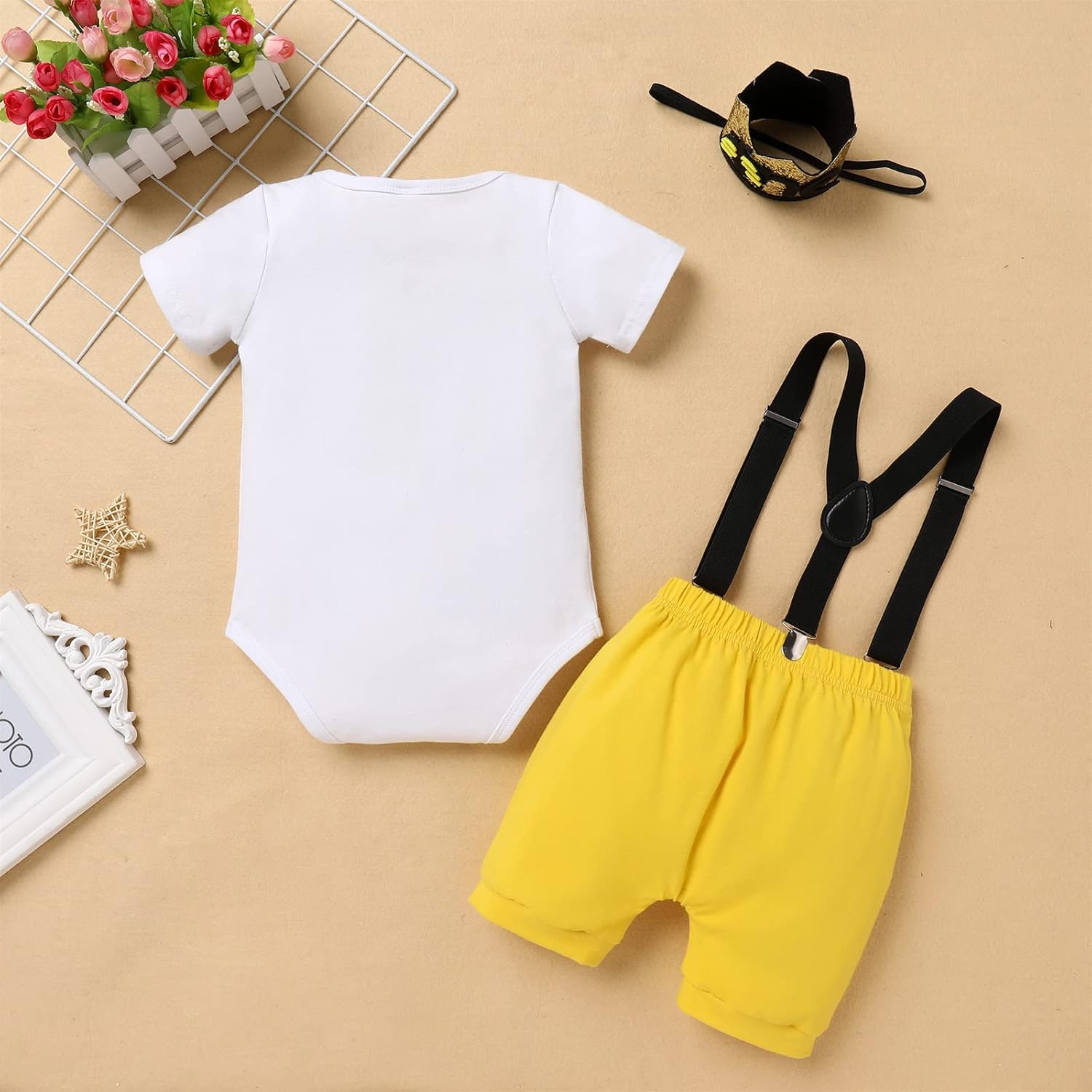 Its My 1st Bee Day Baby Boy Romper Set