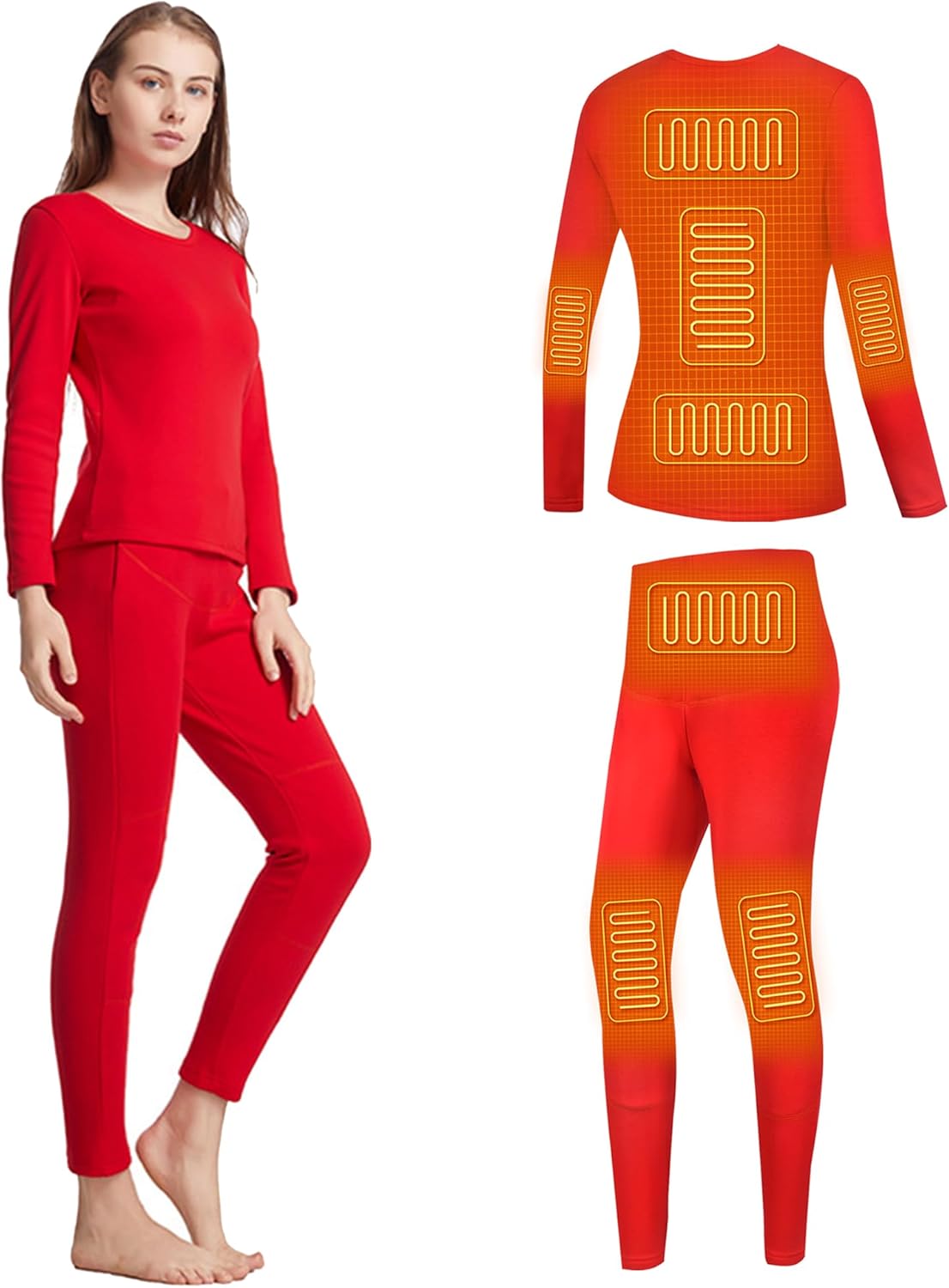 Thermal Underwear for Women Heated Set for Hunting Camping More