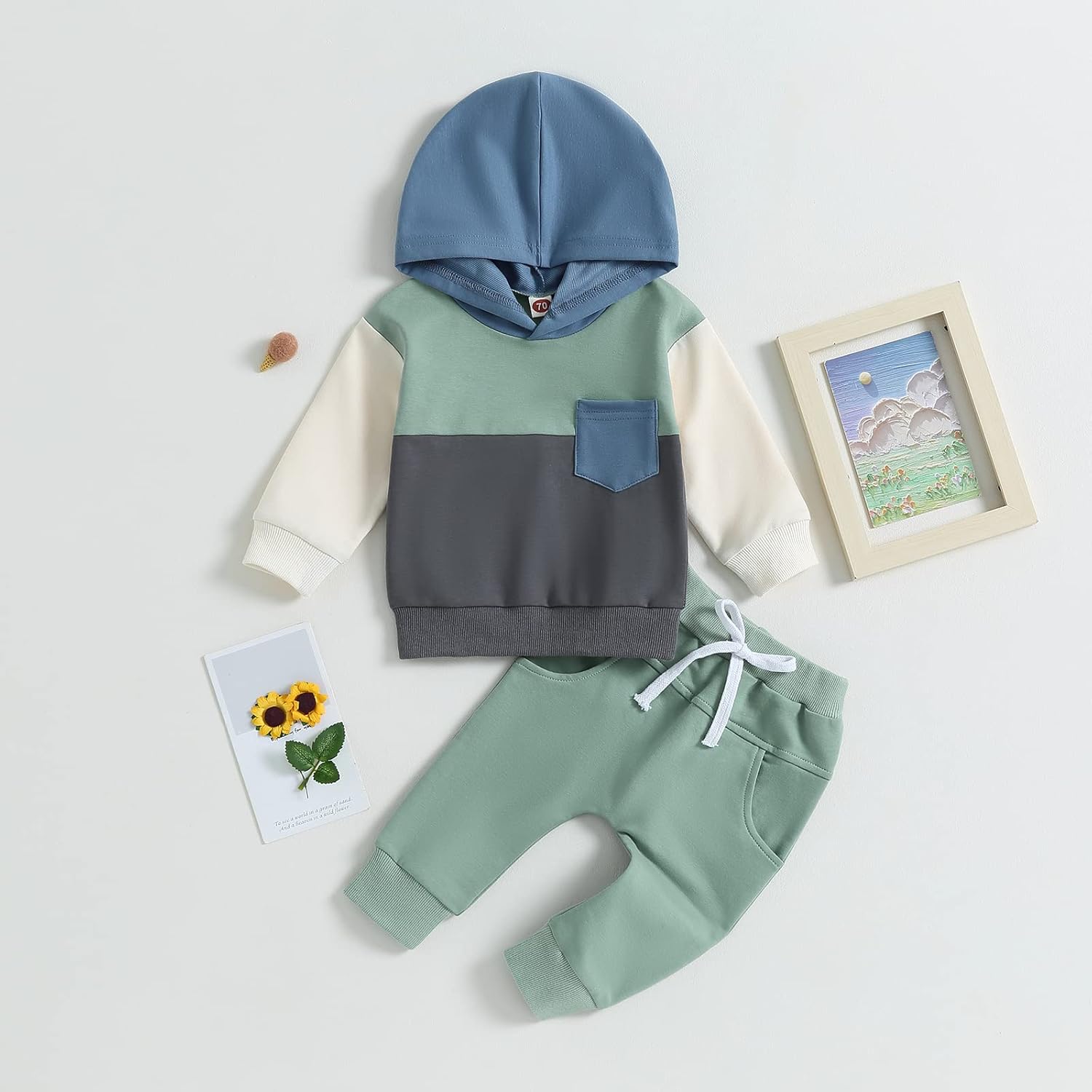 2-in-1 Dinosaur Deer Print Set for Baby Boys FallWinter