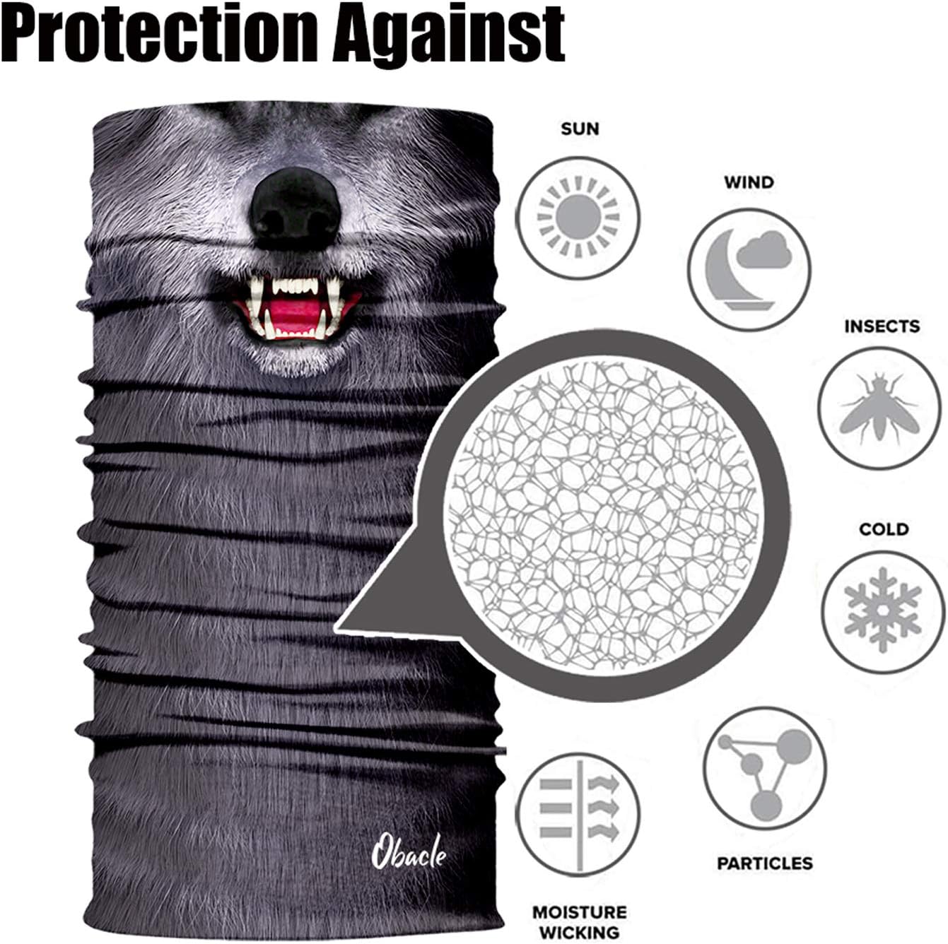 Obacle Animal Face Mask Neck Gaiter