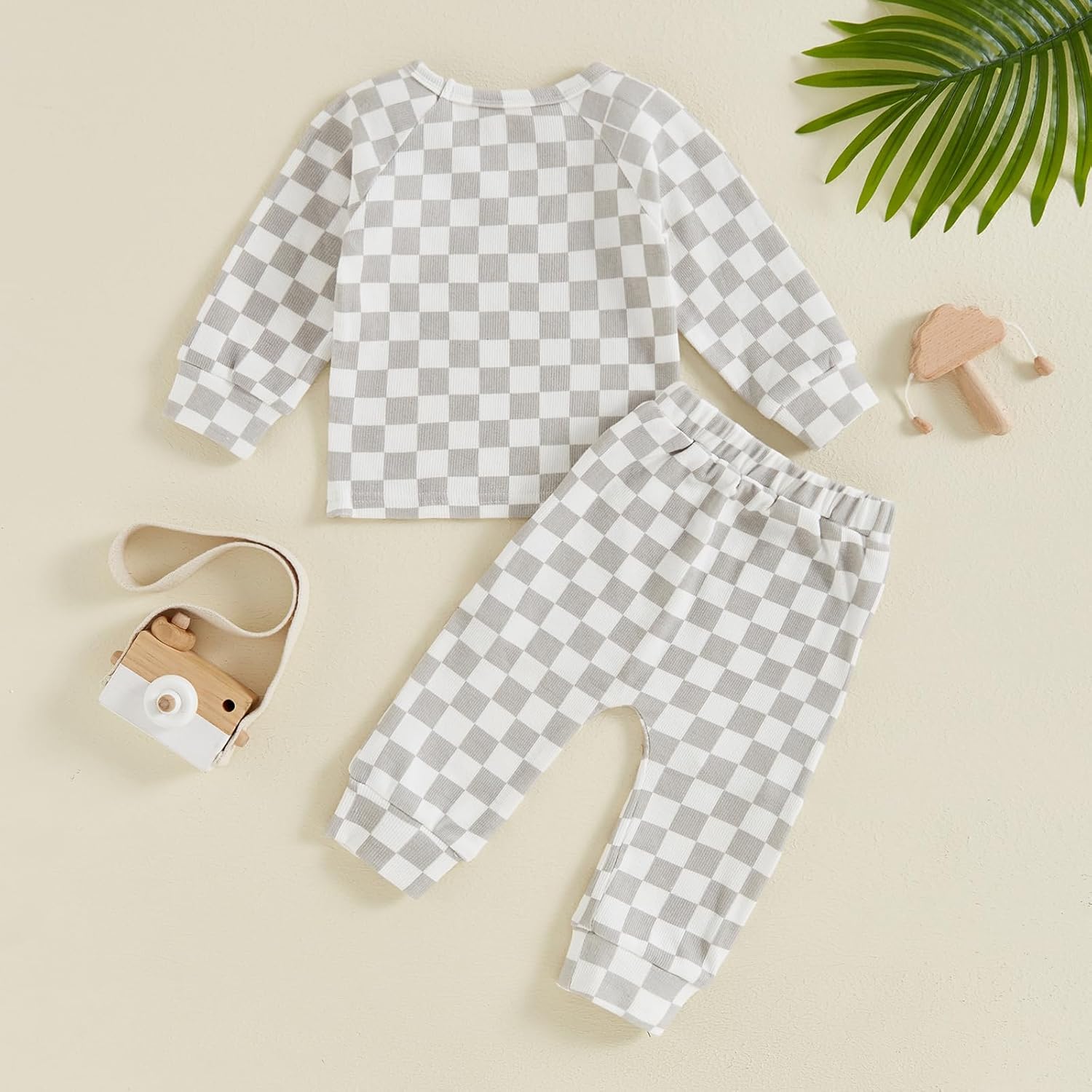 Karesoull Baby Toddler Checkered Premium Cotton Blend Fashionable Pants Set