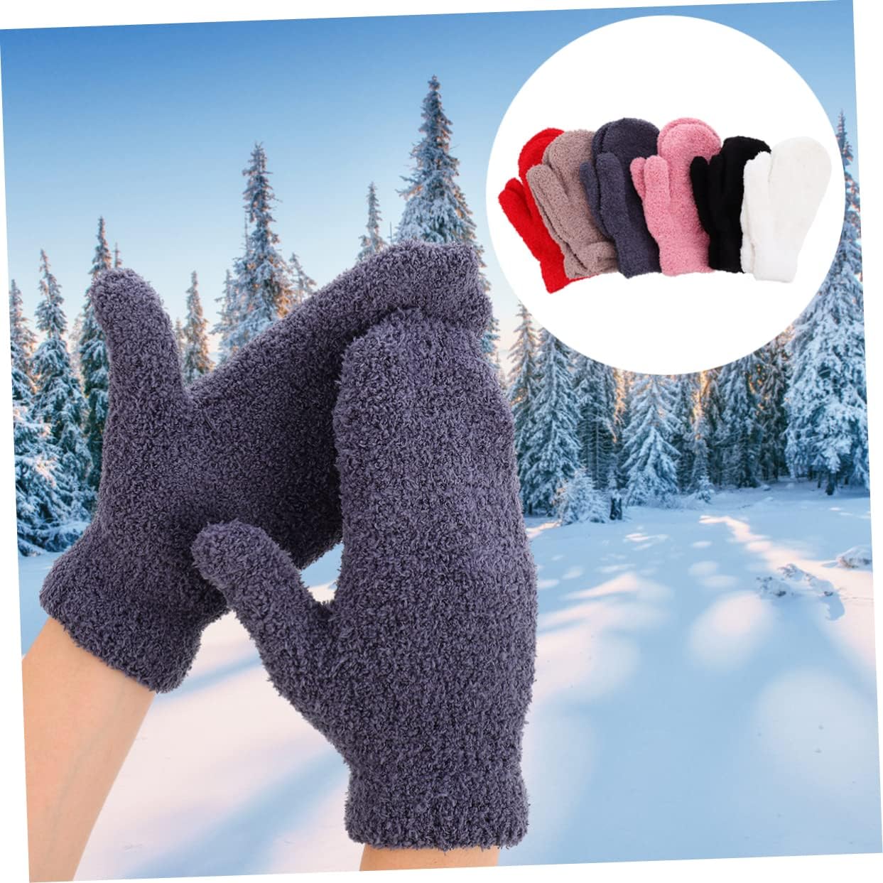 SAFIGLE Fleece Half Mittens for Winter