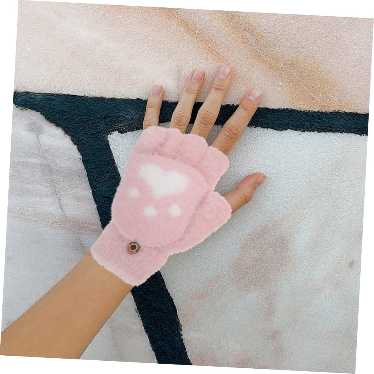 Thick Half-Finger Plush Gloves