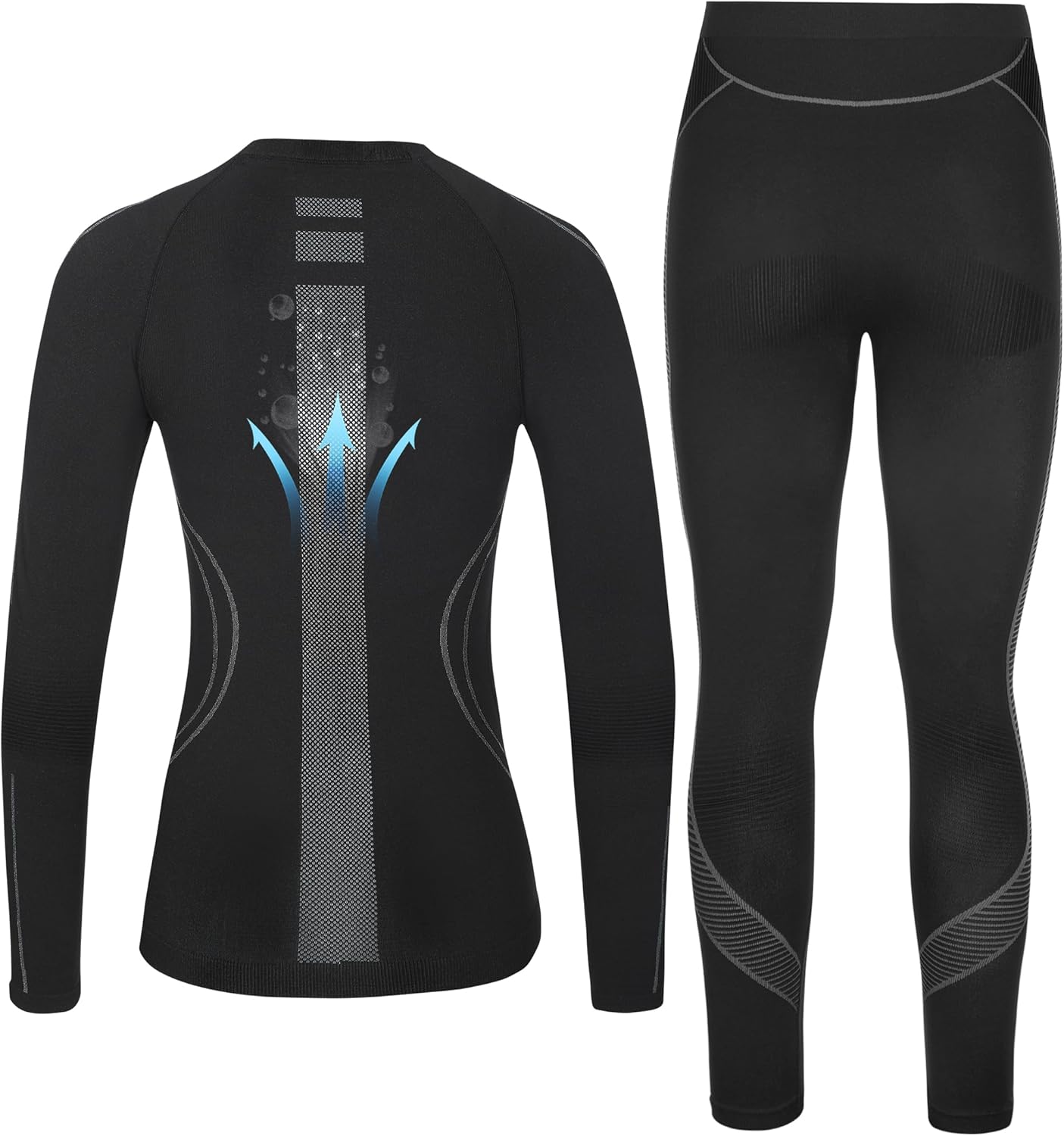 Roadbox Thermal Undies Set - Womens Fleece Lined Long Johns Bottoms Top