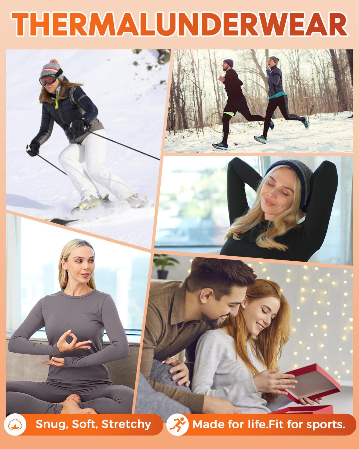 CL convallaria Women Thermal Underwear Set Winter Warm