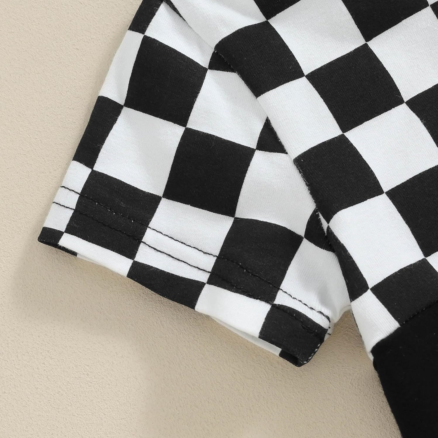 TheFound Toddler Boy Summer Outfit Trendy Checked Print with Elastic Waist