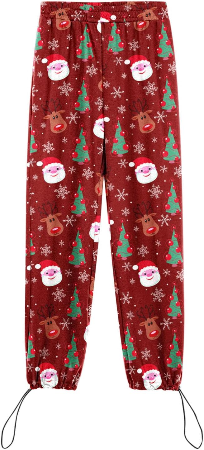 FRENETIC CHEAPEST XmasWinter Fuzzy Christmas Pants for Women Durable Cozy