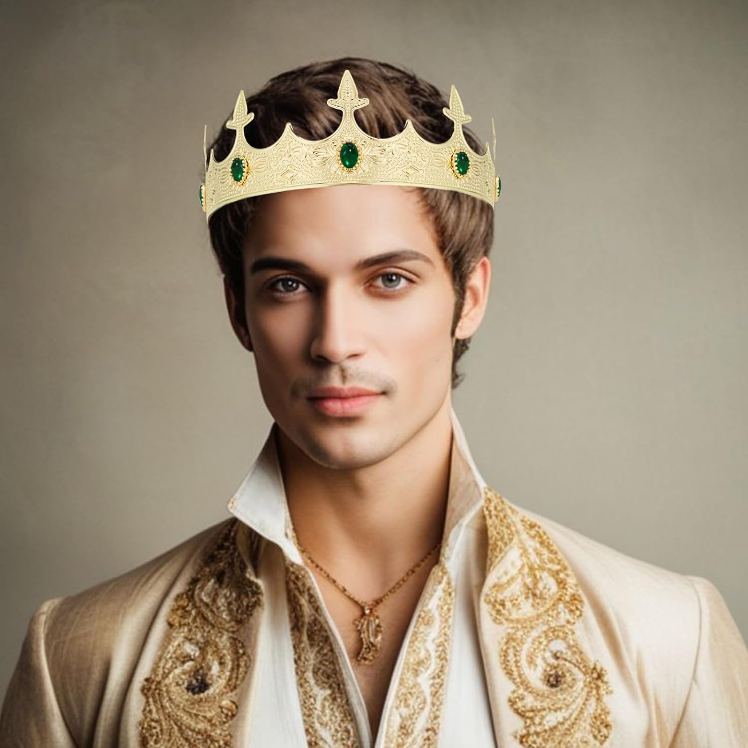 Metal Crown Headband for Men - Gold Crowns and Tiara