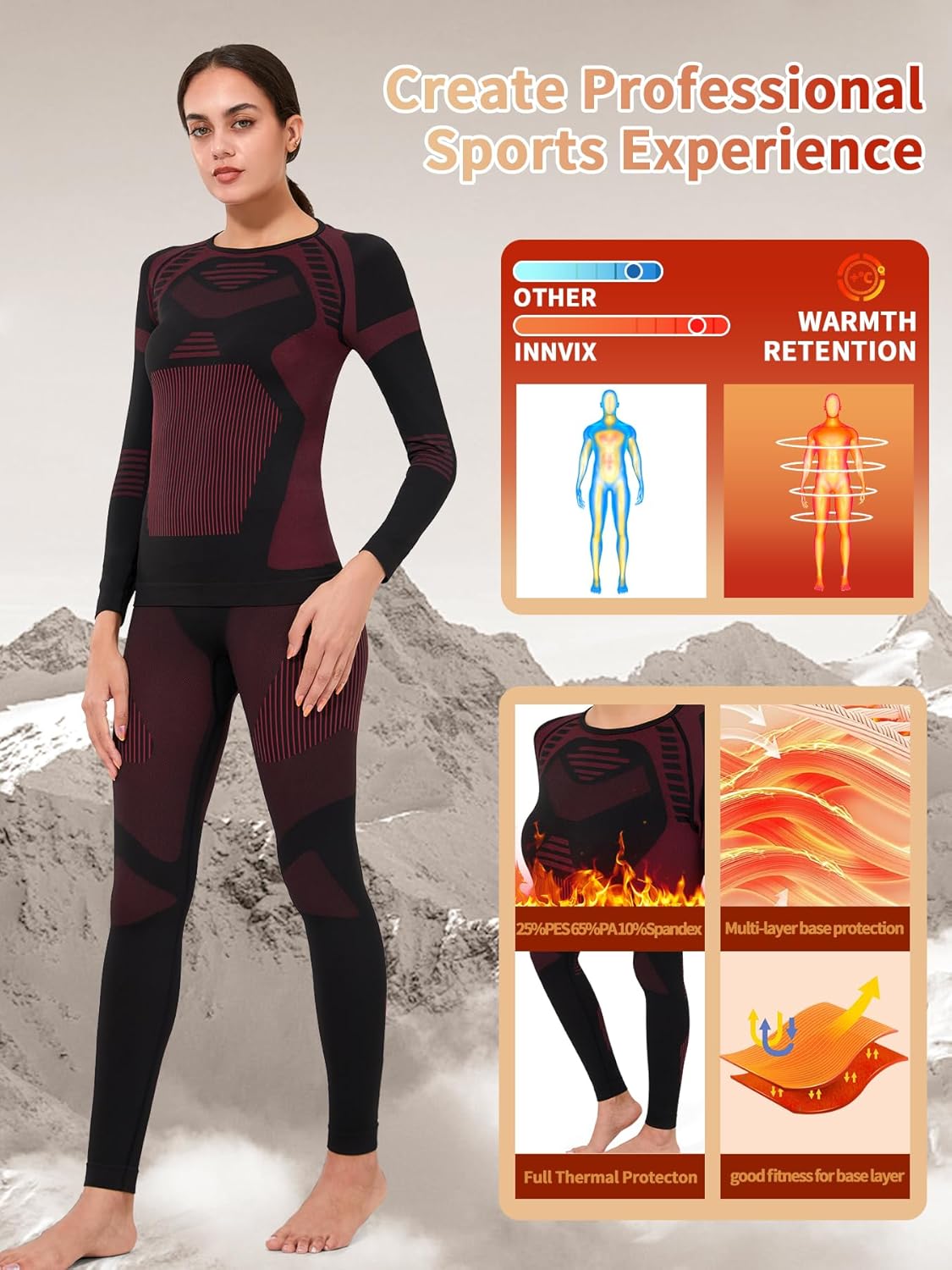 Thermal Underwear Set for Skiing