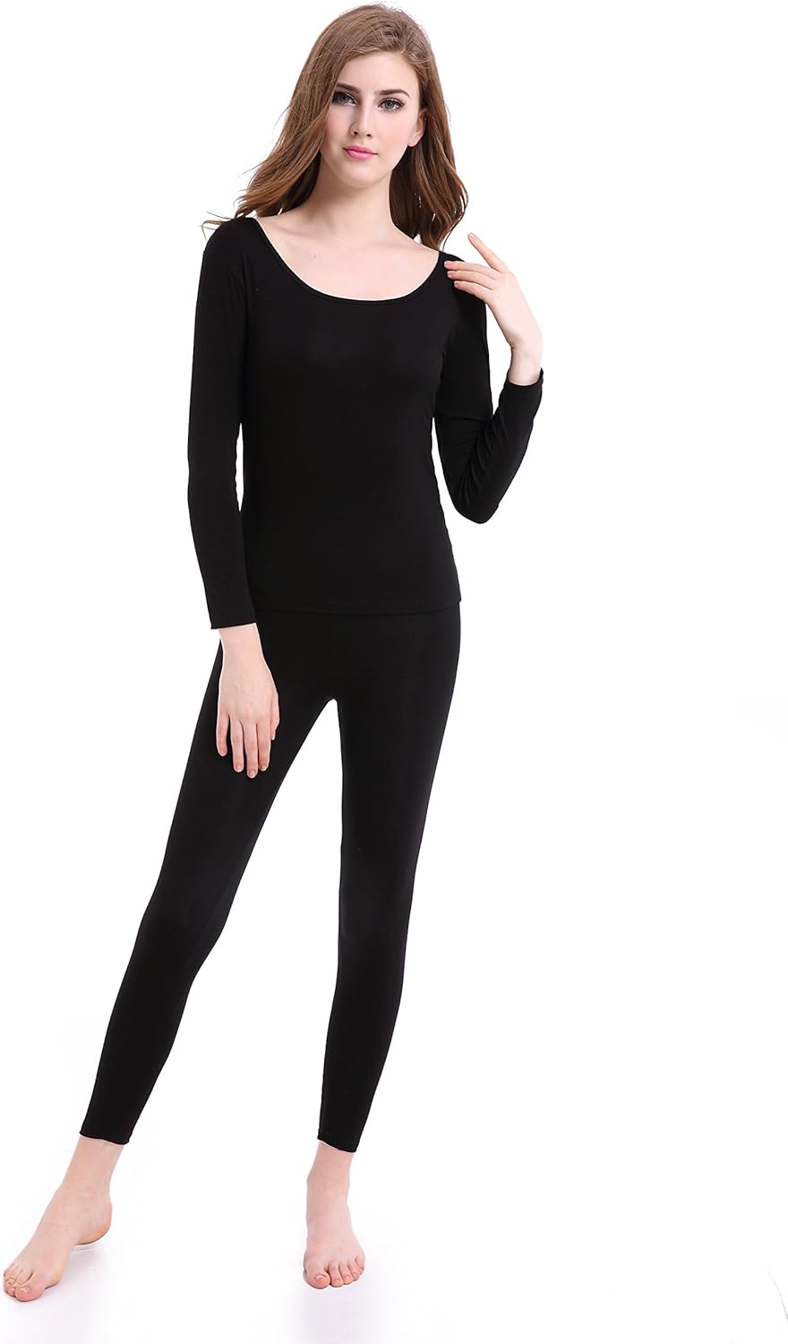 Thermal Underwear Womens Long - Scoop Neck Ultra - Thin Johns Set