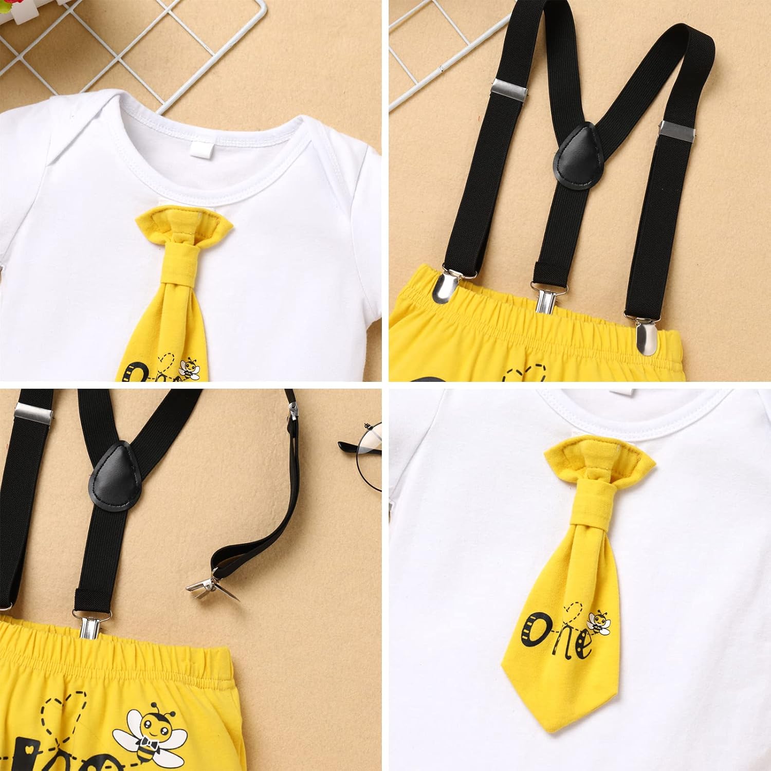 Its My 1st Bee Day Baby Boy Romper Set