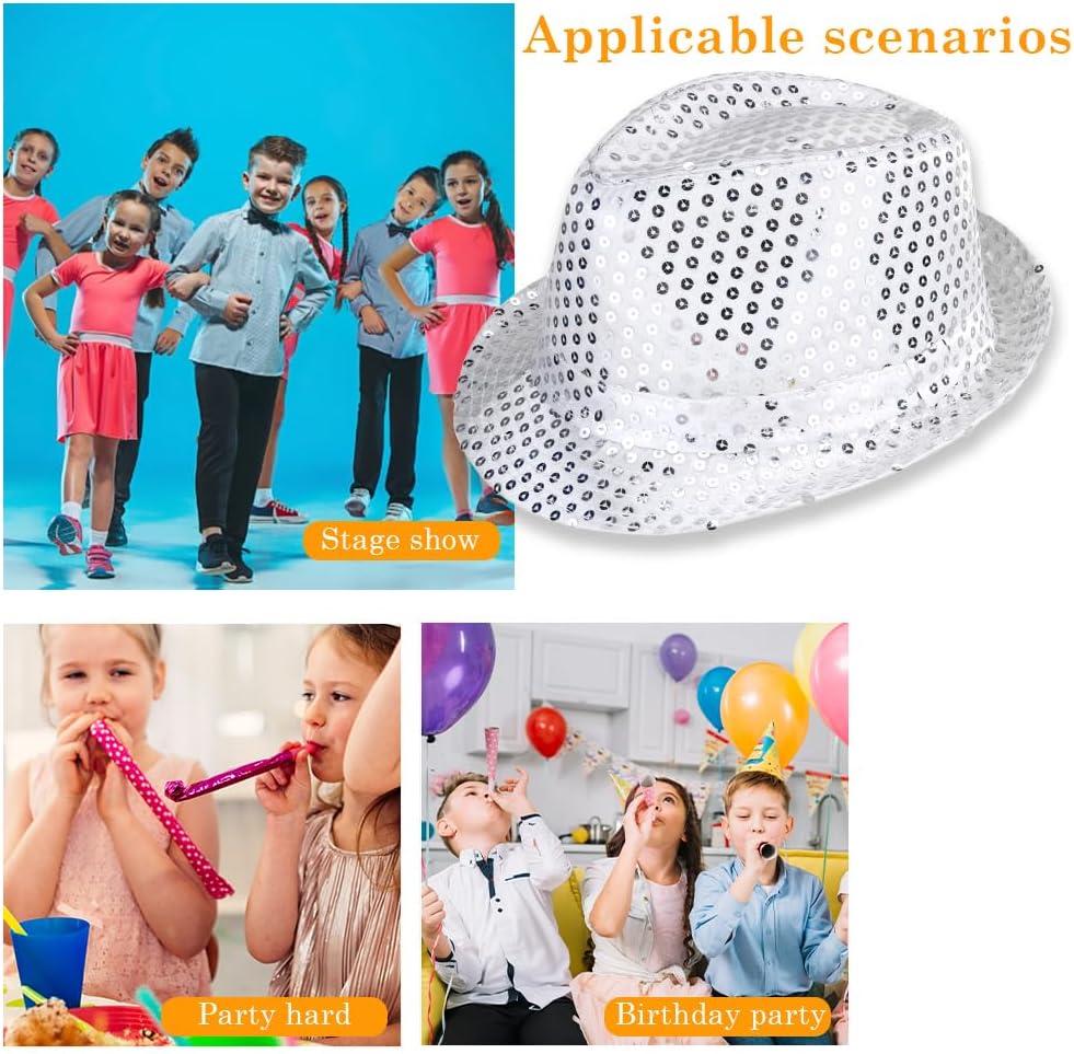 Stunning Sequins Fedora Hat for Kids - Perfect for Parties Dance