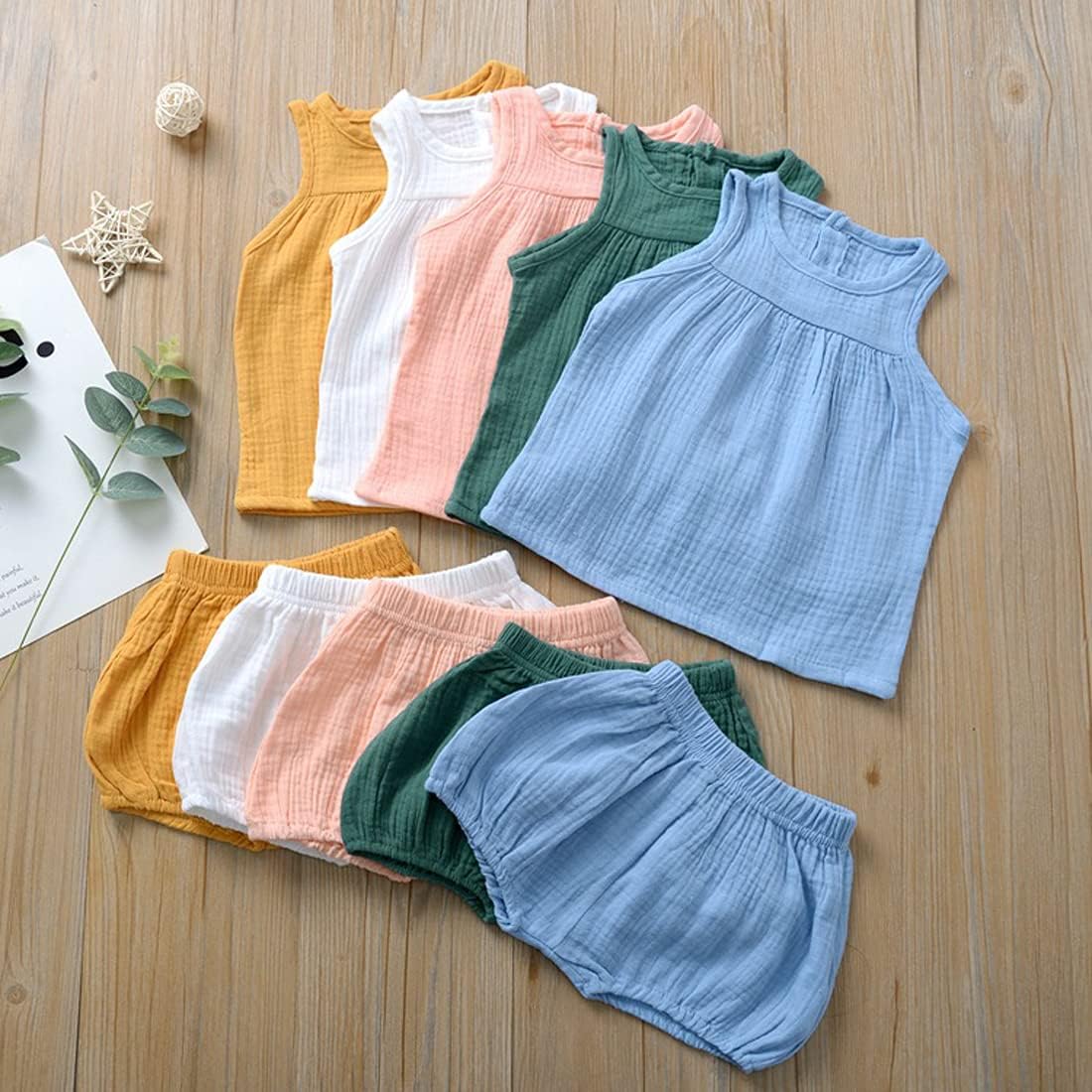 EISHOW Unisex Baby Harem Diaper Set Cotton Linen Blend