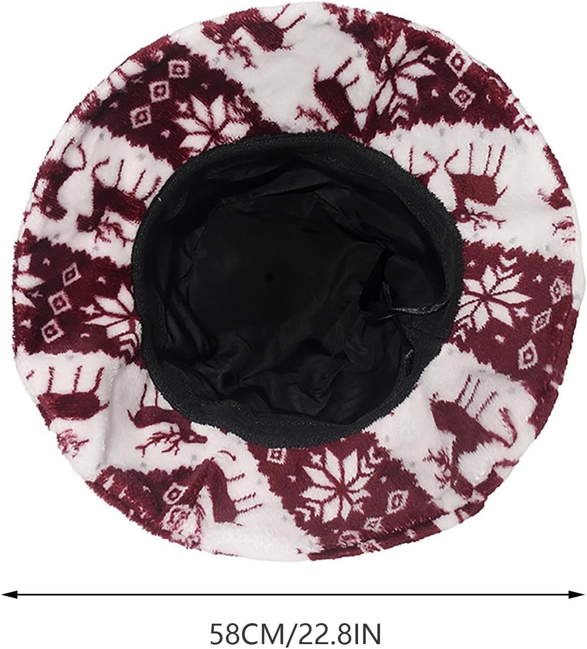 Christmas Warm Faux Fur Bucket Hat for Women Men