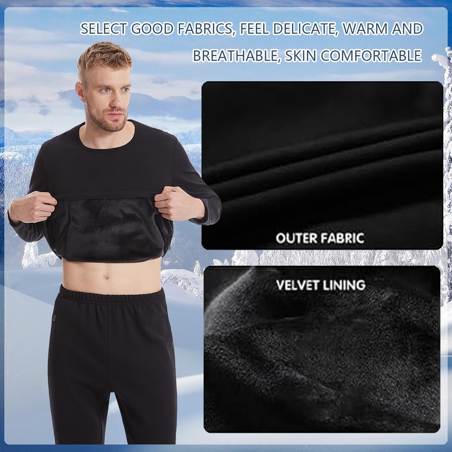 Womens Heated Underwear Set for Cold Weather