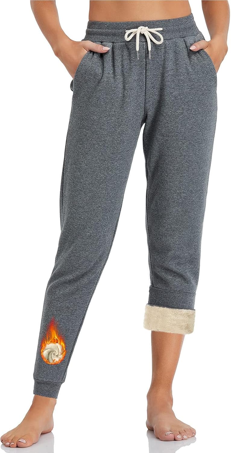 Inno Womens Sherpa Fleece Joggers Thermal Lightweight