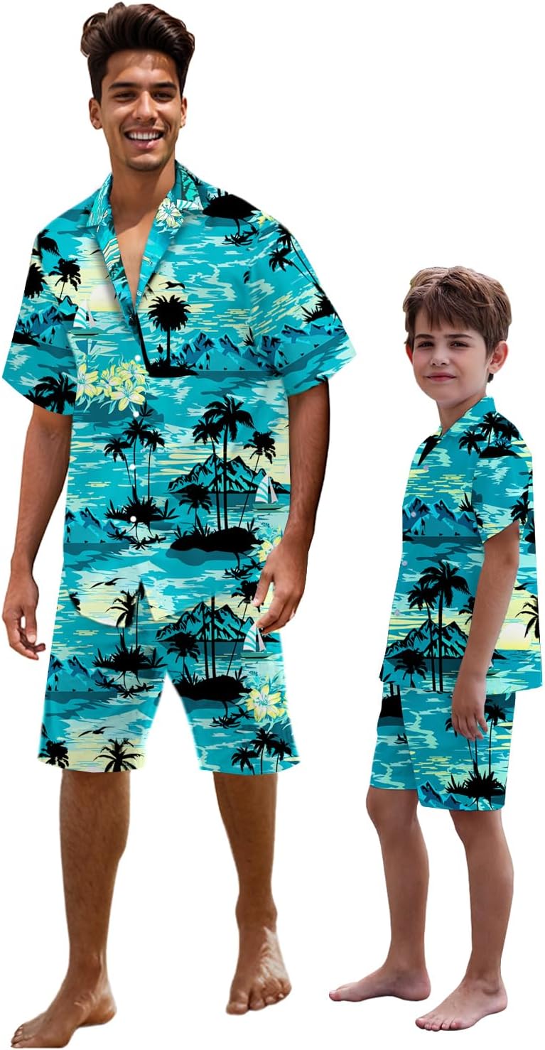SANGTREE Boys Men Formal Hawaiian Outfit