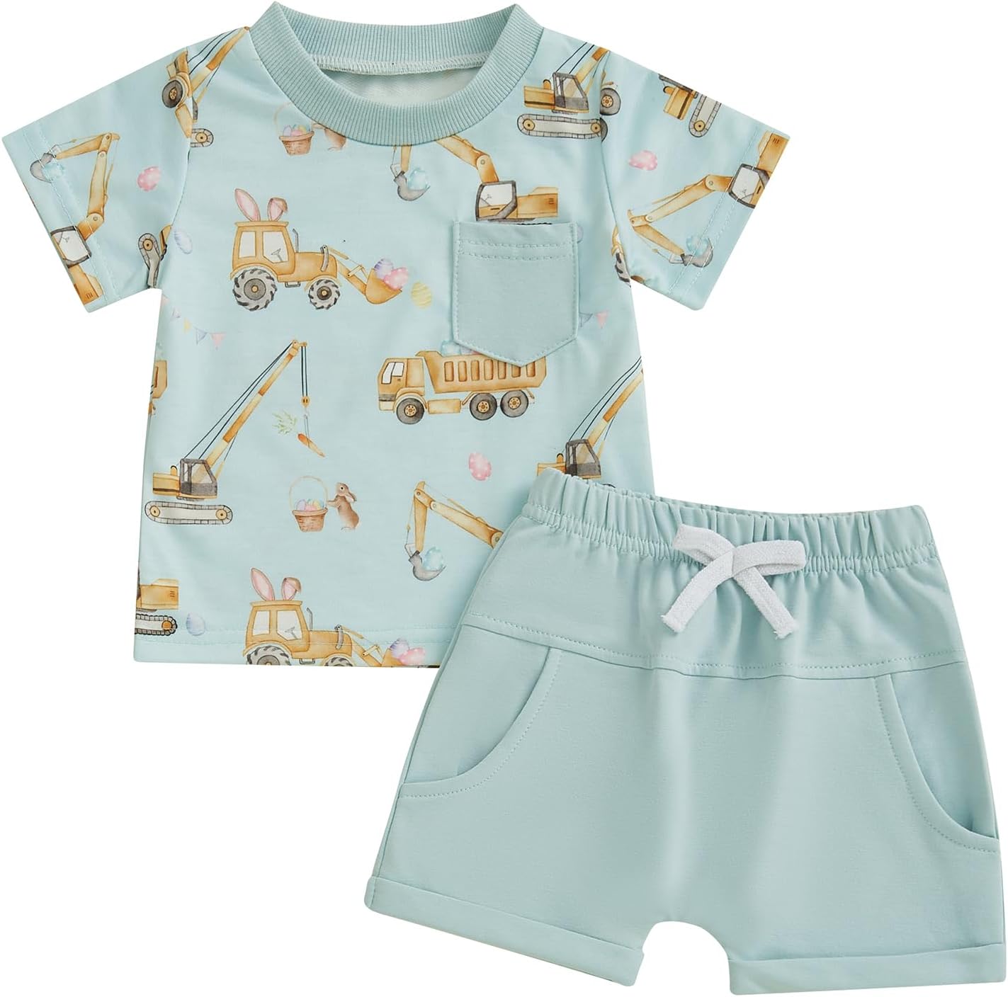 Chloefairy Toddler Boy Easter Outfit - CuteTee Shorts