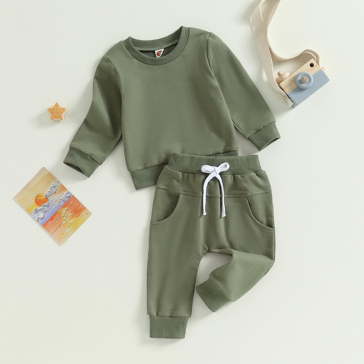 Mabackly Toddler Boys Sweatsuit Soft Breathable