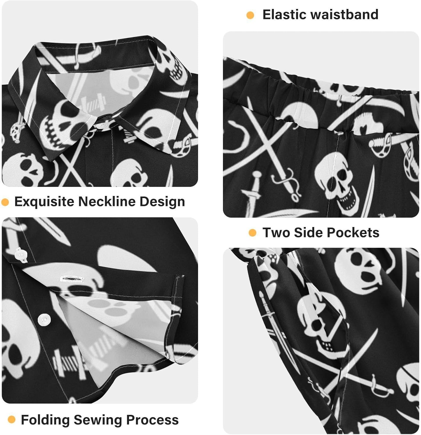 Boys Hawaiian Button Down Shirt Set with Swim Trunks for Summer
