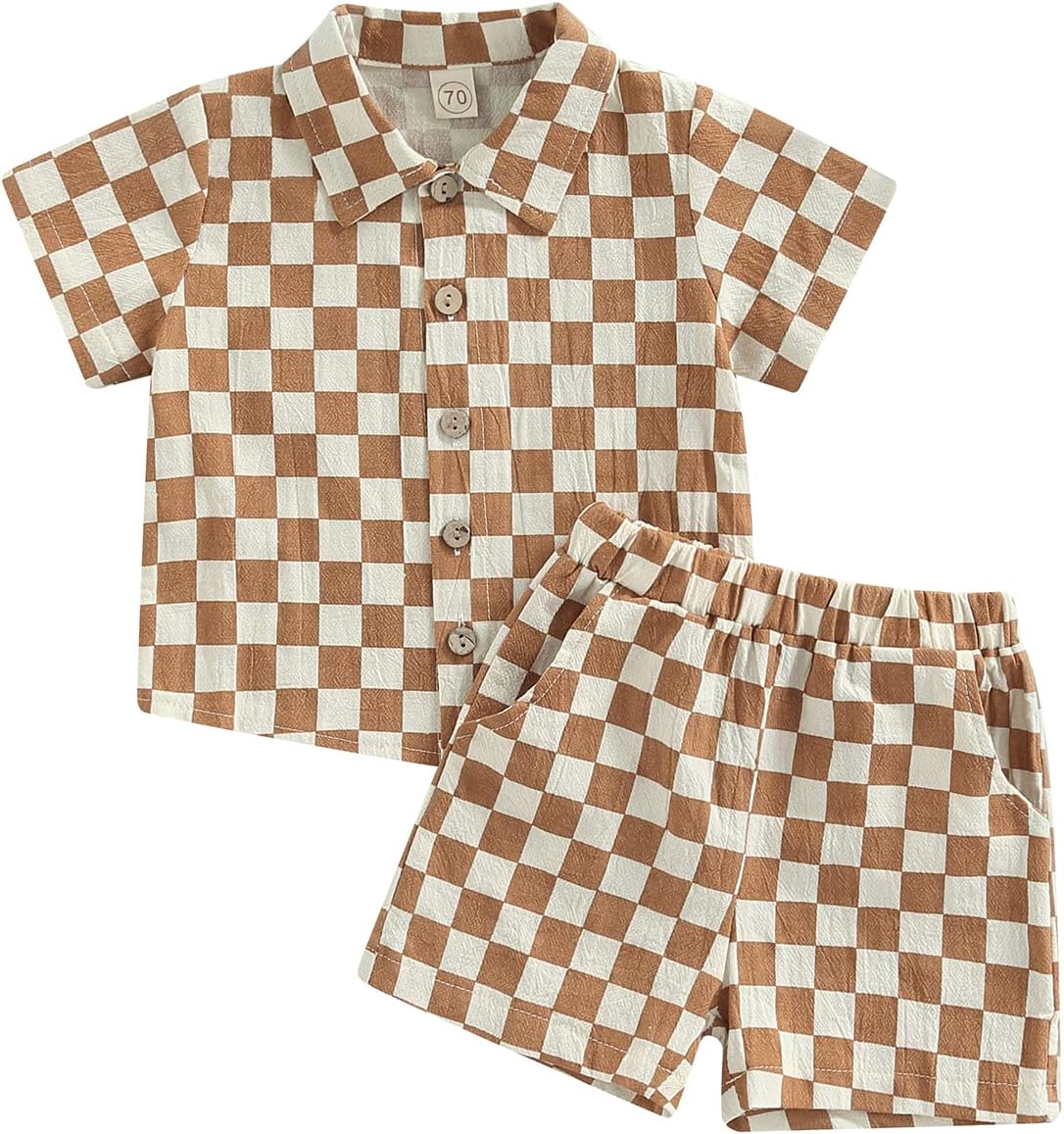 BULINGNA Checked Summer Toddler Boy Set