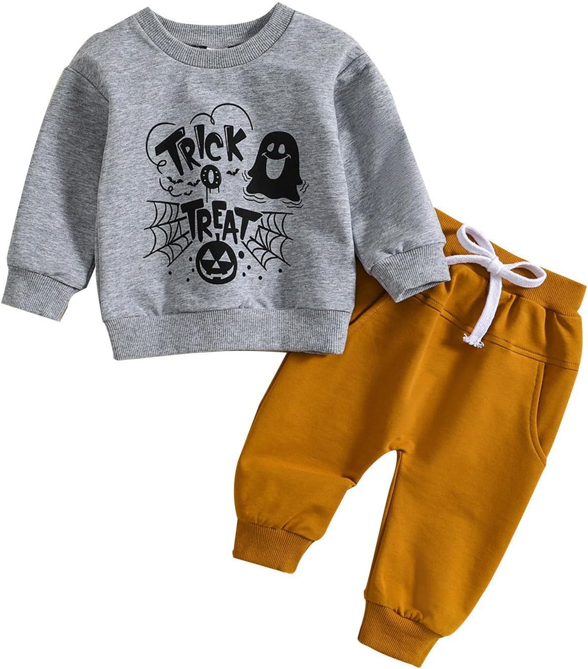 Kapsrqst Toddler Baby Boys Girls Long Sleeve Letter Print Cotton Outfits