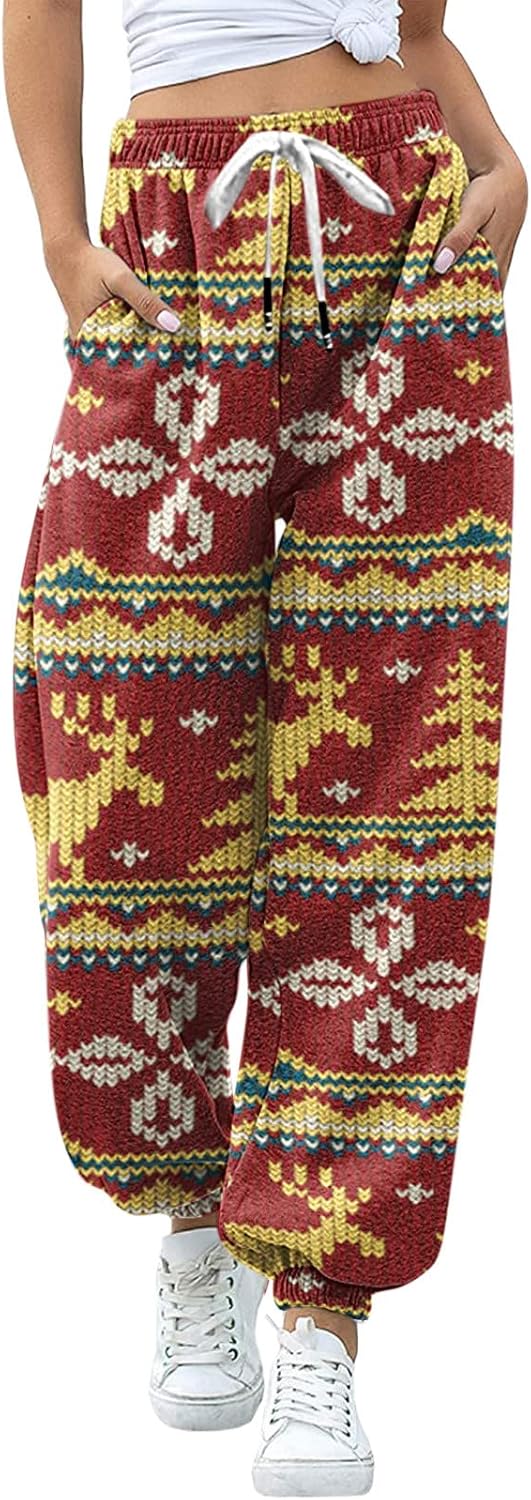 Christmas-Specific Plaid Sweatpants for Teen Girls