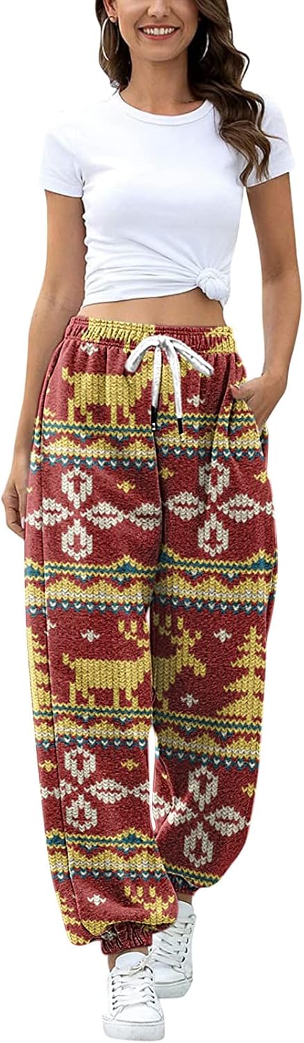 Christmas-Specific Plaid Sweatpants for Teen Girls