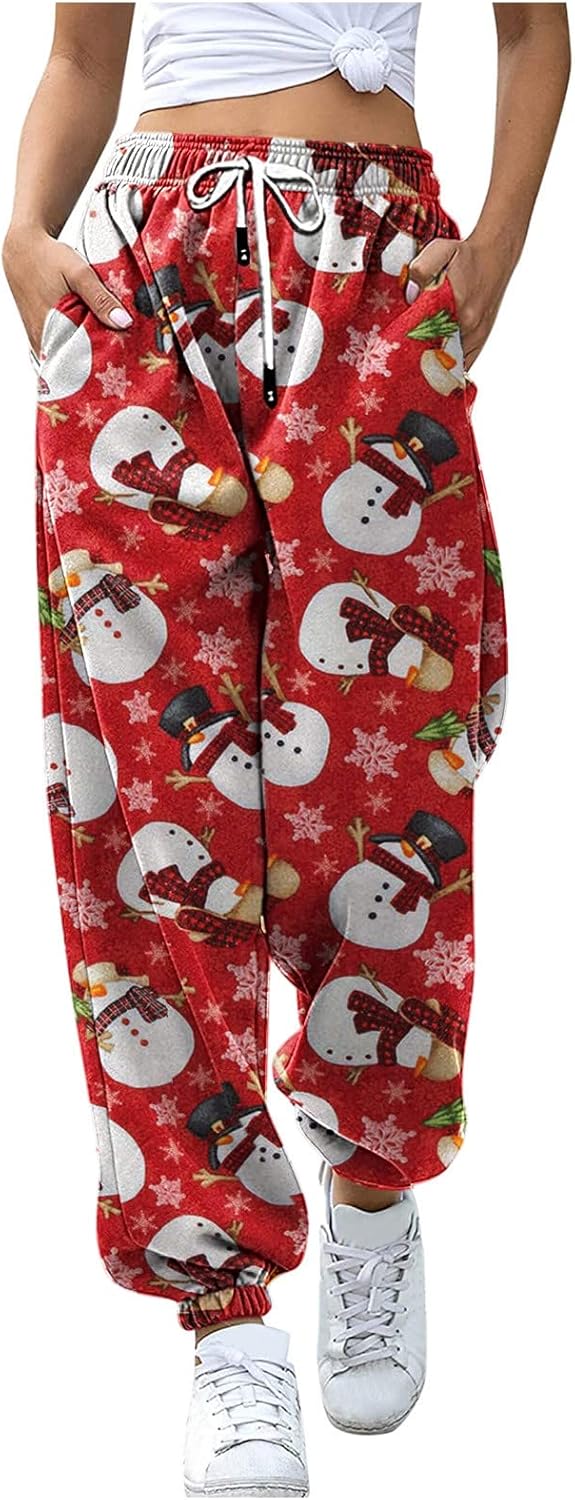 Christmas Plaid Sweatpants Women Size Guide Gift