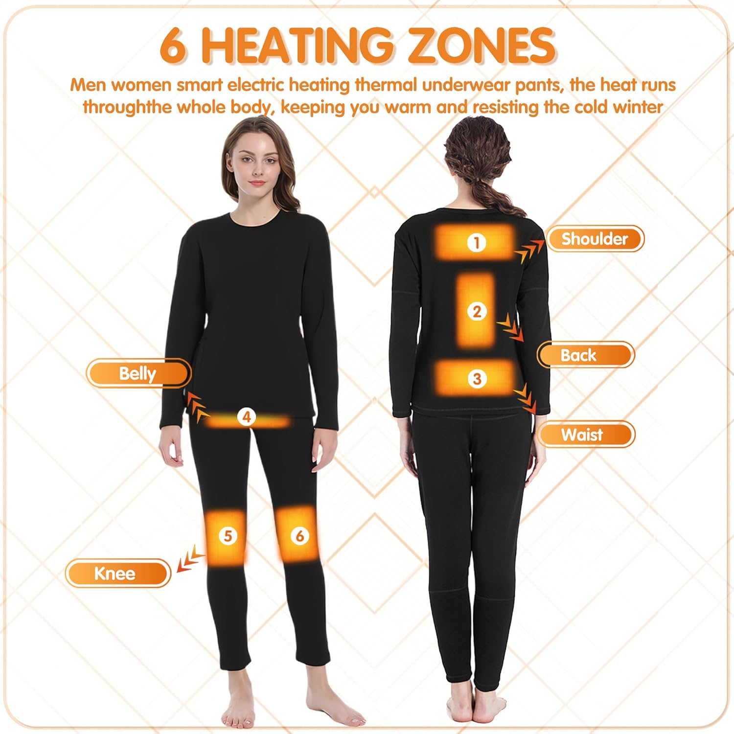 YANYNGS Smart Thermal Set for Women - Electric Heating Underwear for Sale