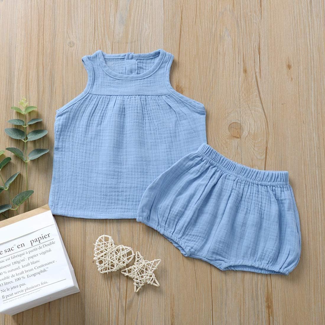 EISHOW Unisex Baby Harem Diaper Set Cotton Linen Blend