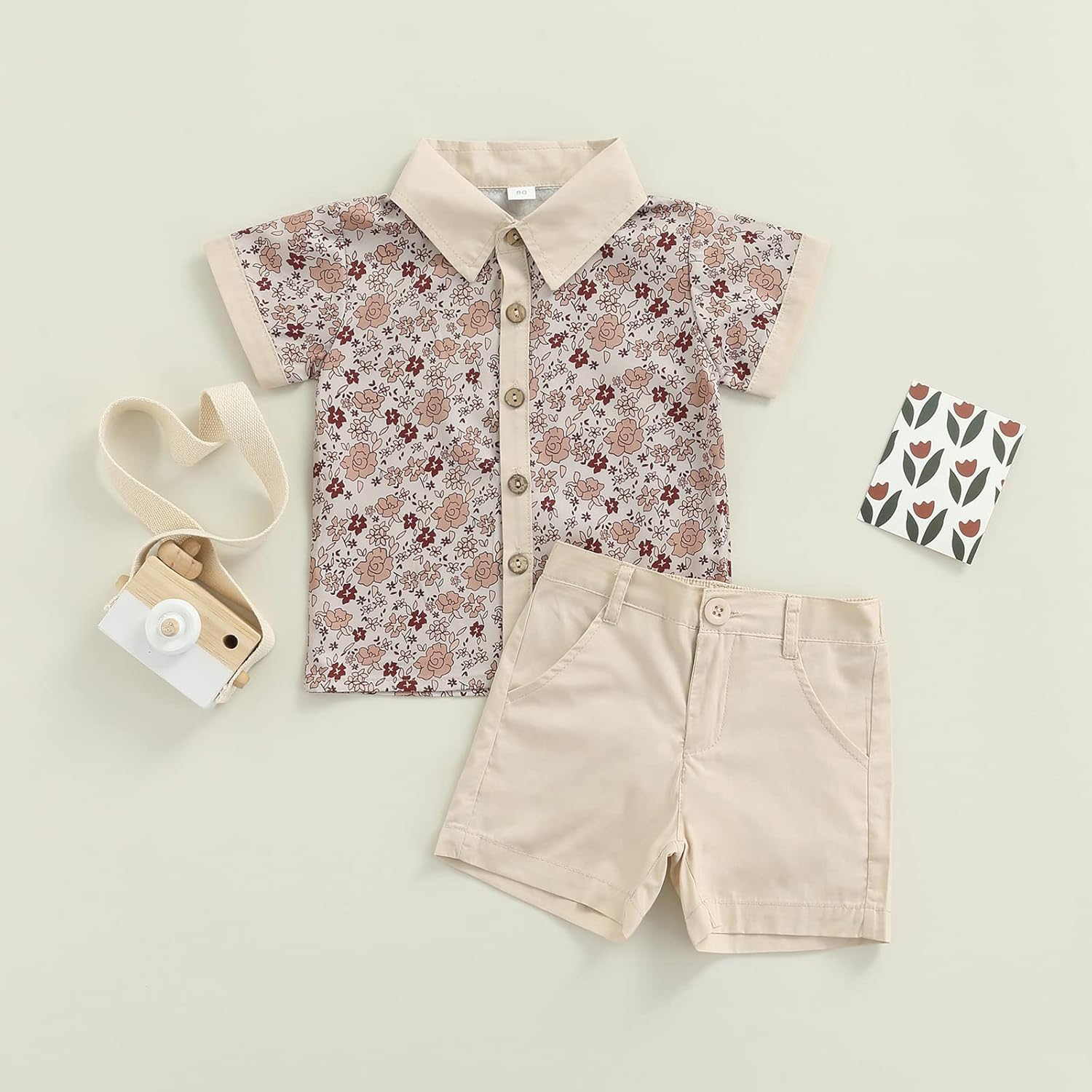 CIYCUIT Toddler Boys Summer Print Shirt Set