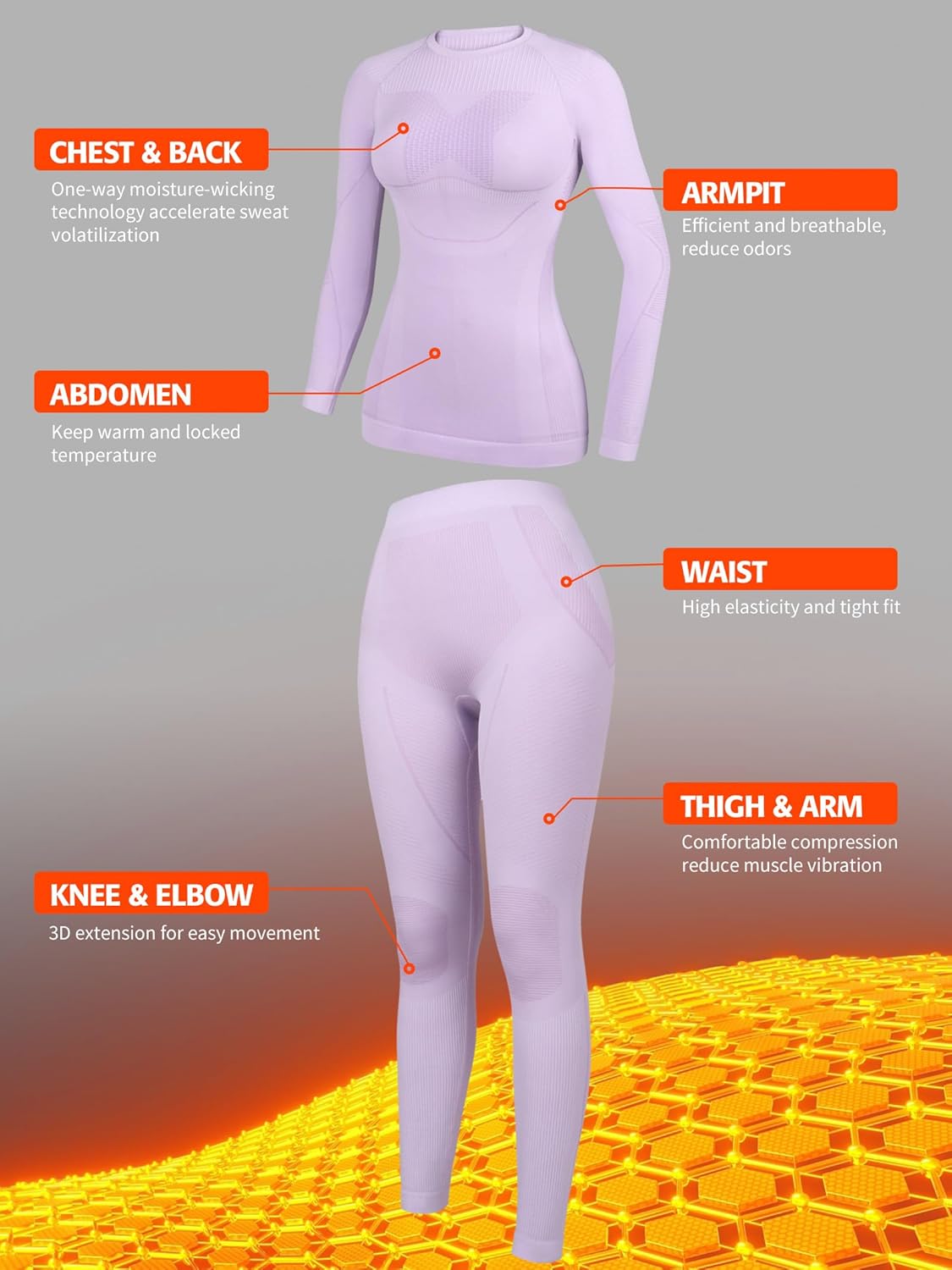 ATTRACO Thermal Underwear for Women - Stretchy Insulating and Warm