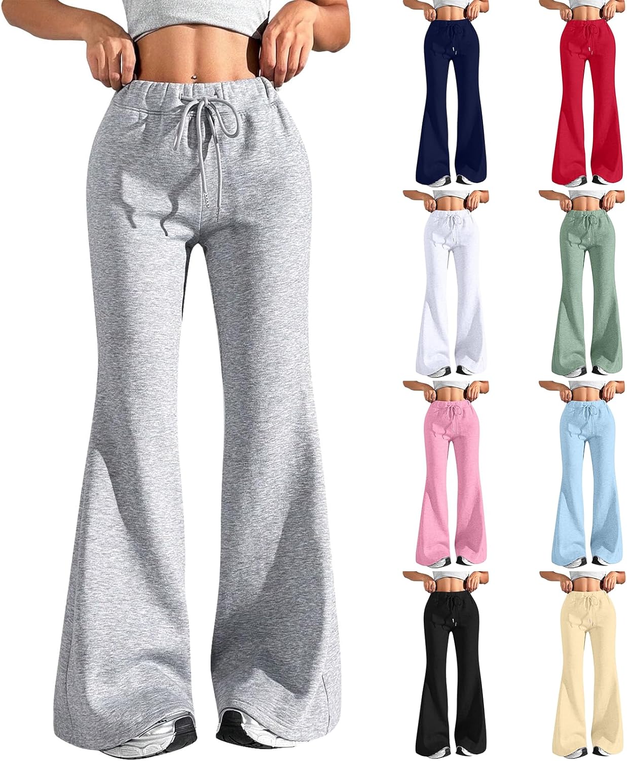 MidelXP High-Waisted Wide-Leg Fleece Sweatpants Women