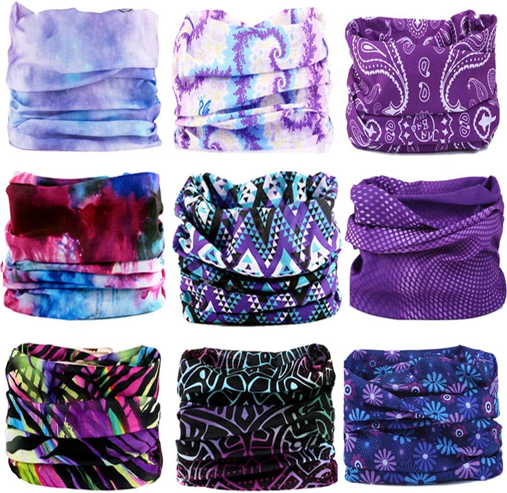 KALILY12PCS Face Shield Headwrap in Microfiber for Comfort and Style