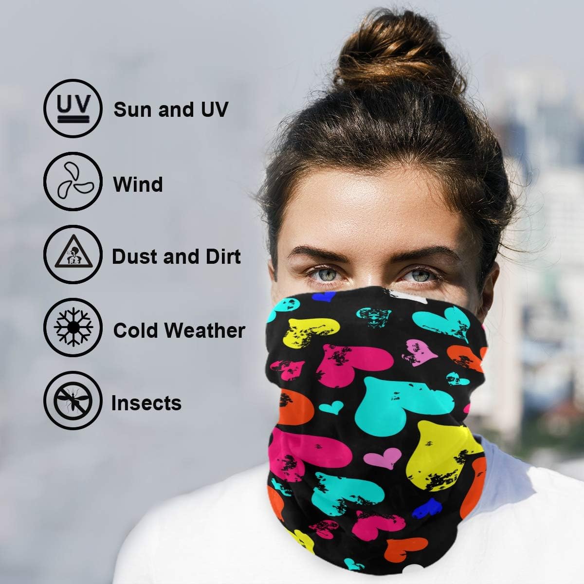 My Little Nest Multicolored Heart Balaclava Face Cover