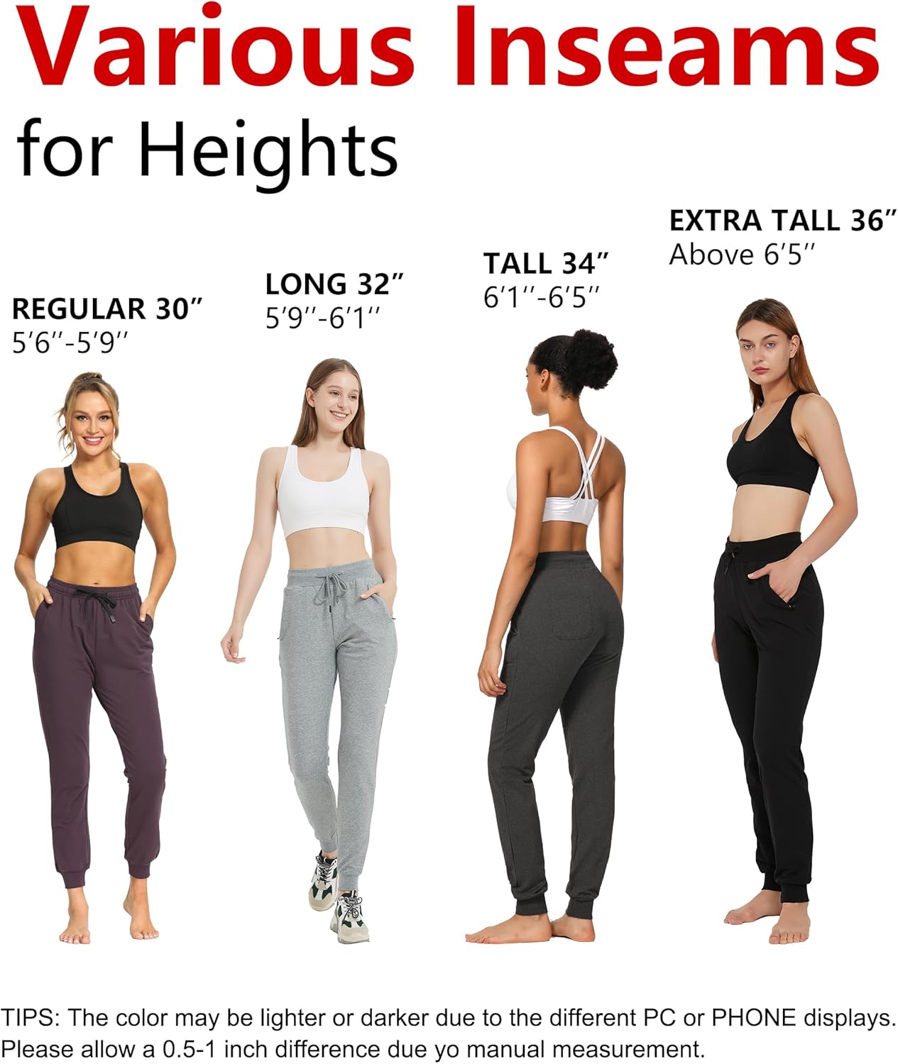 SEVEGO Tall Womens Lightweight Cotton Jogger Pants