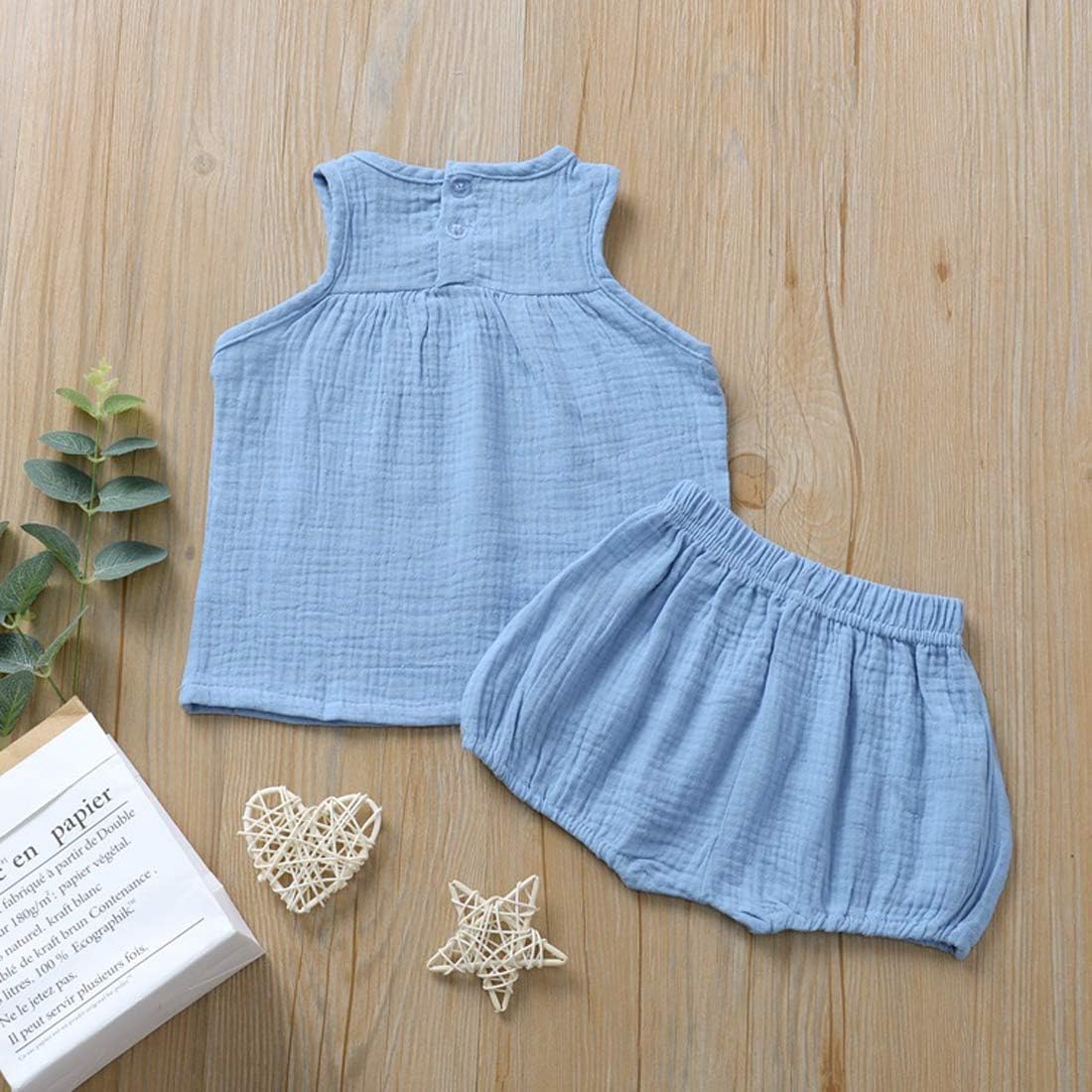EISHOW Unisex Baby Harem Diaper Set Cotton Linen Blend