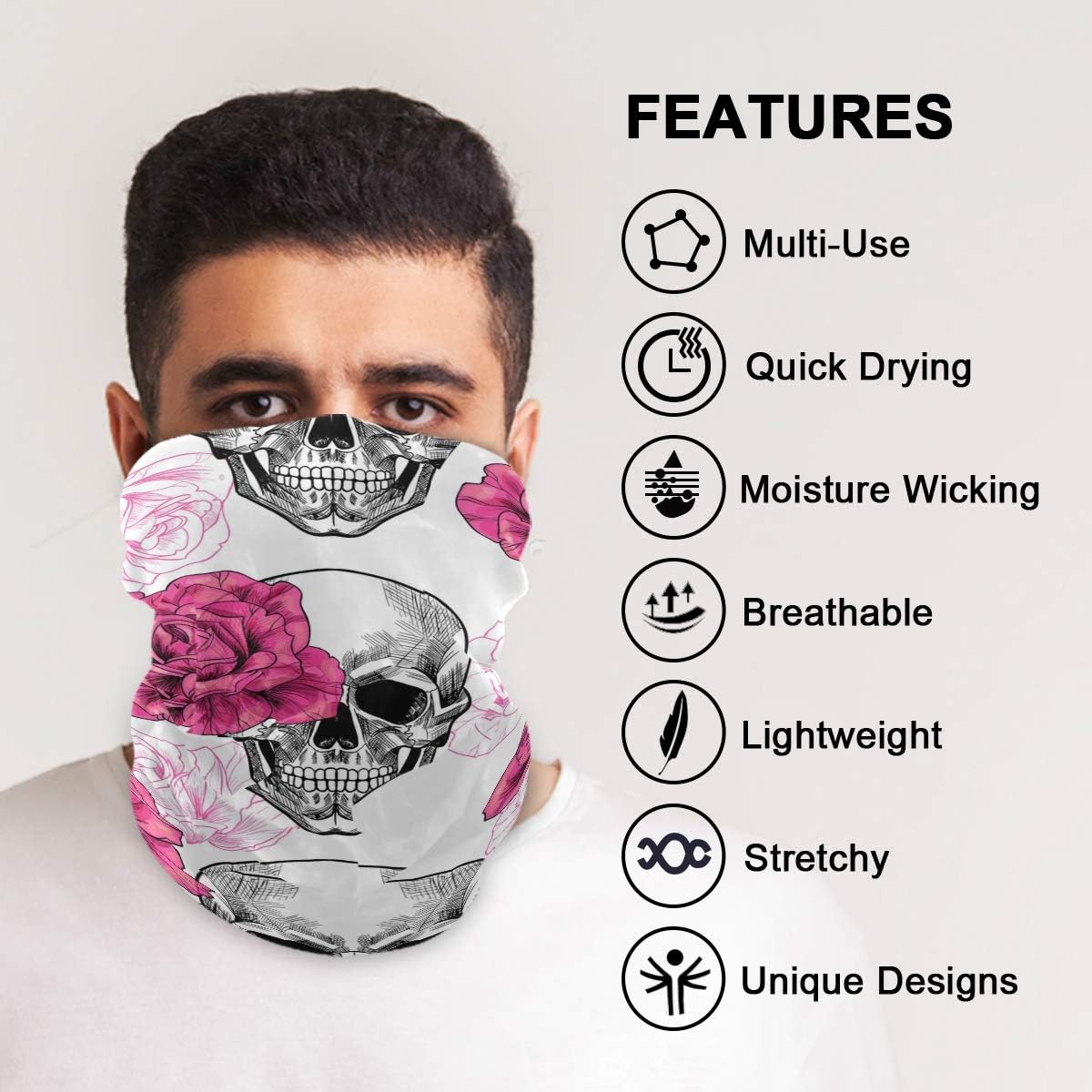 My Little Nest Unisex Skull Rose Balaclava Mask