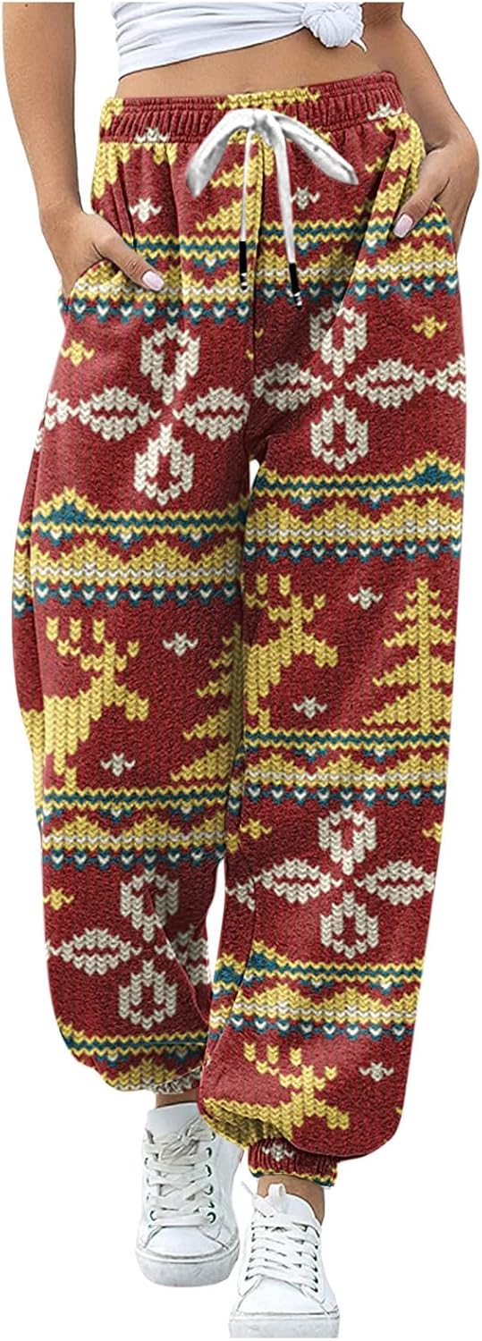 Christmas-Specific Plaid Sweatpants for Teen Girls