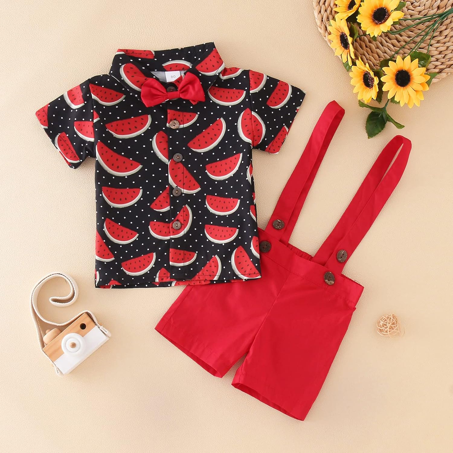 Red Toddler Set - Watermelon Print