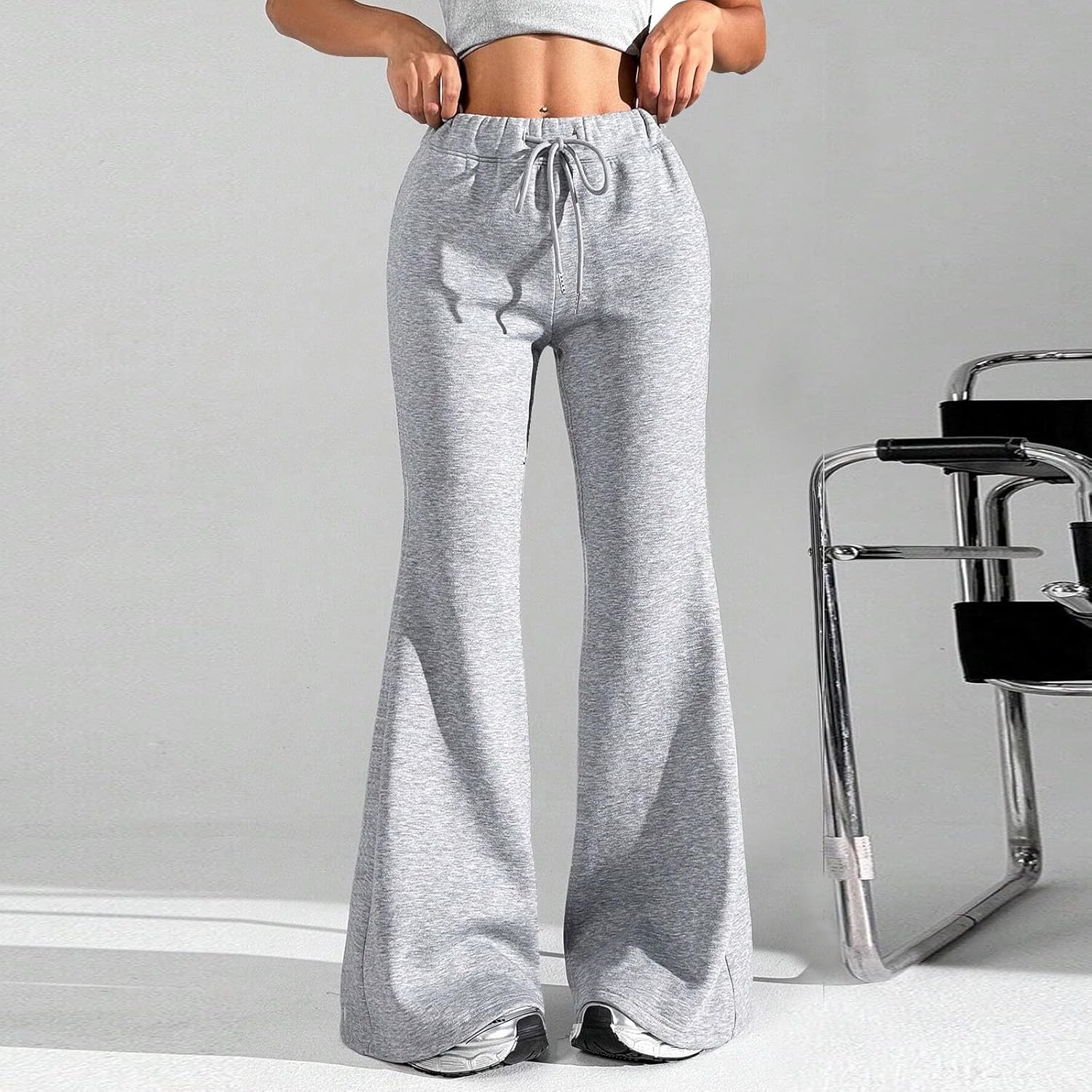 MidelXP High-Waisted Wide-Leg Fleece Sweatpants Women