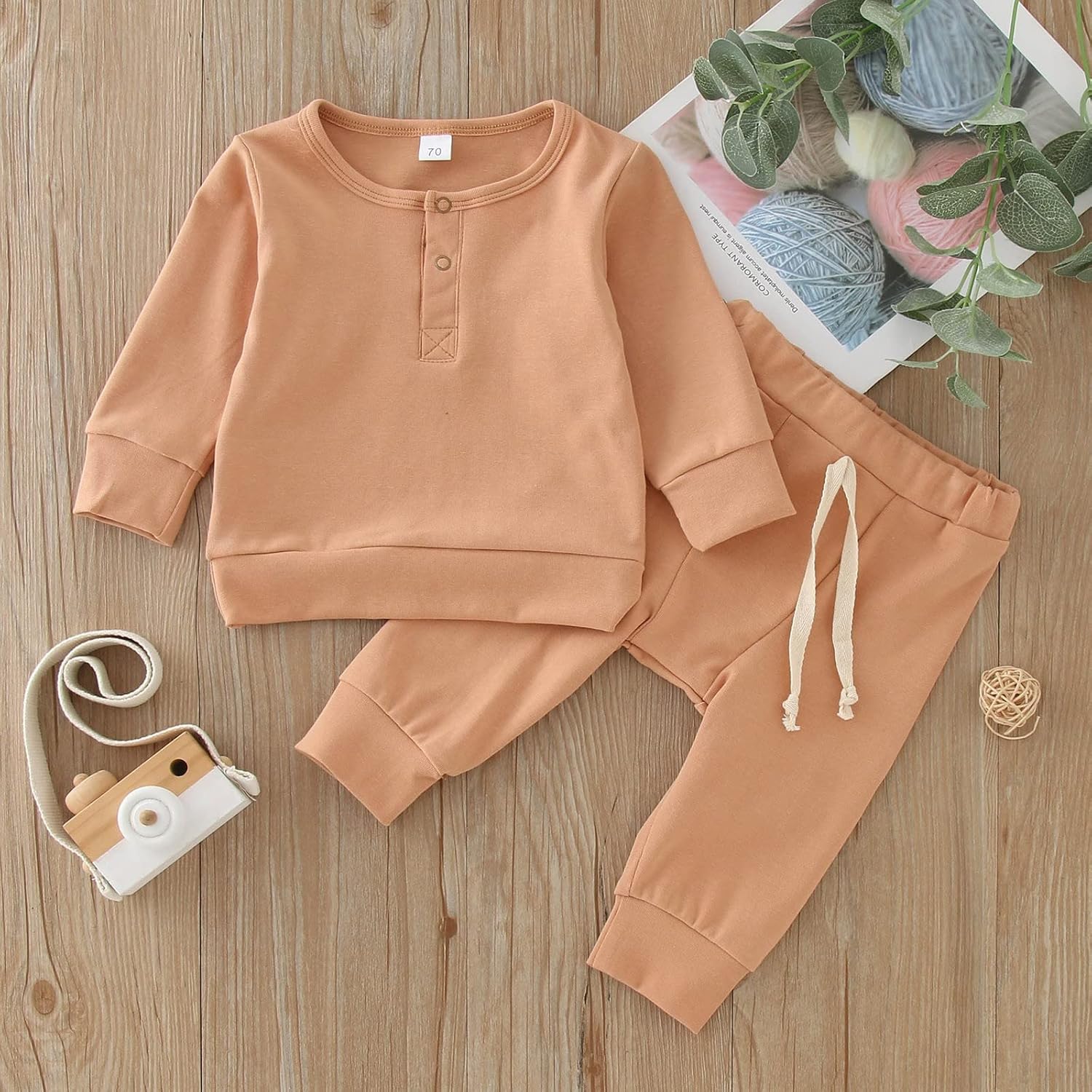 Generic Boys Girls Long Sleeve Crewneck Sweatshirt Elastic Waist Pants Set