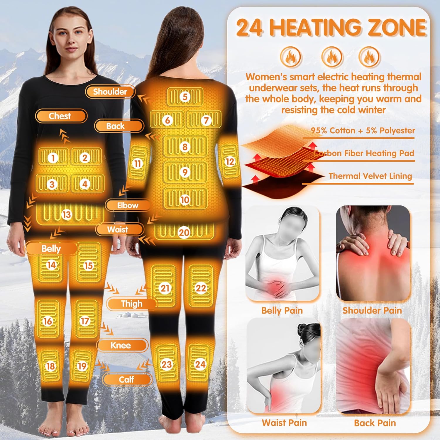 YANYNGS Heating Underwear Set Experience Warm Comfort Anywhere