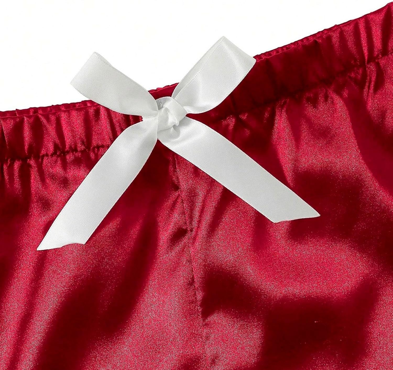 Womens Red Satin Button-Down Pajamas Set Plus Size