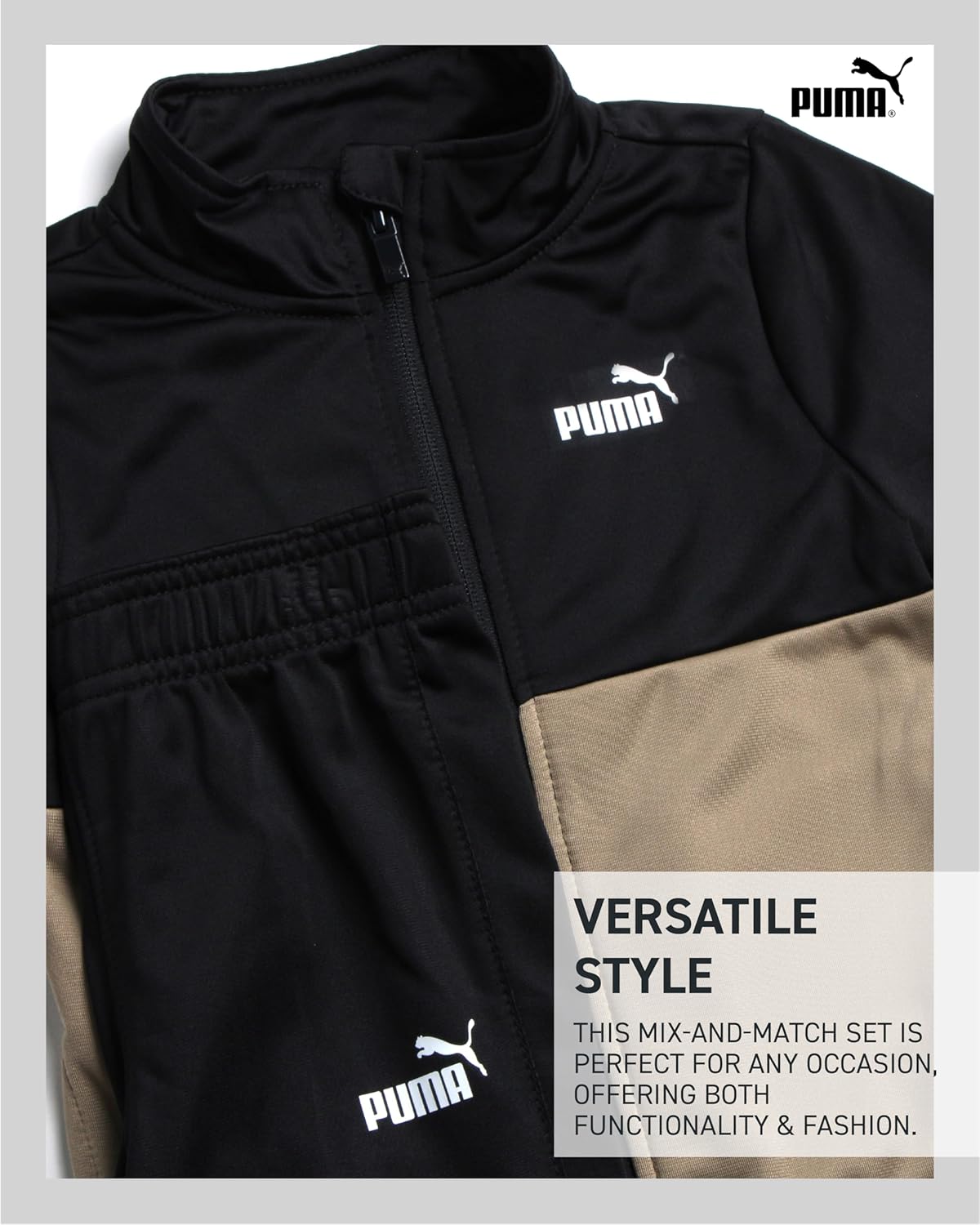 PUMA Toddler Boys Activewear Set - Performance-Friendly Mix of Jacket Joggers